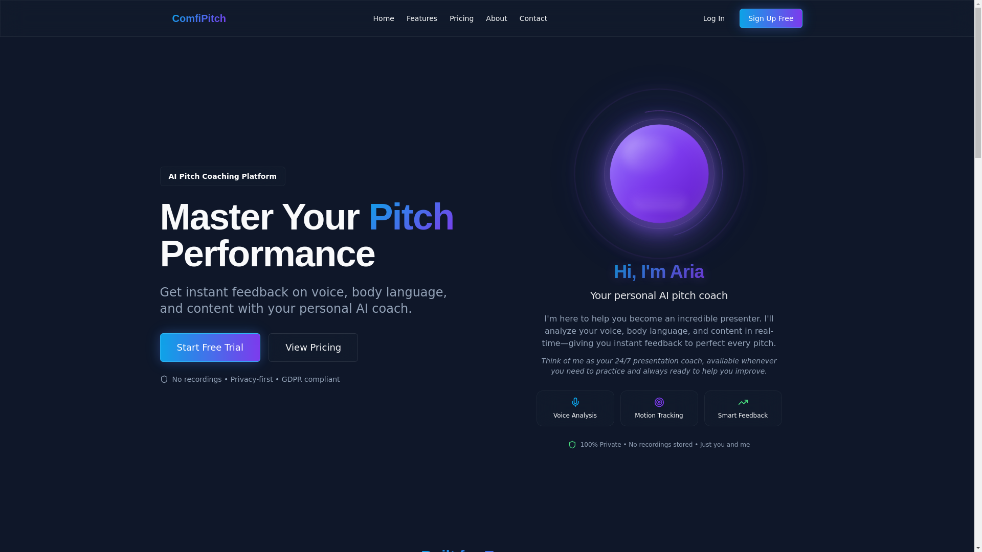 website screenshot of https://comfipitch.nl/