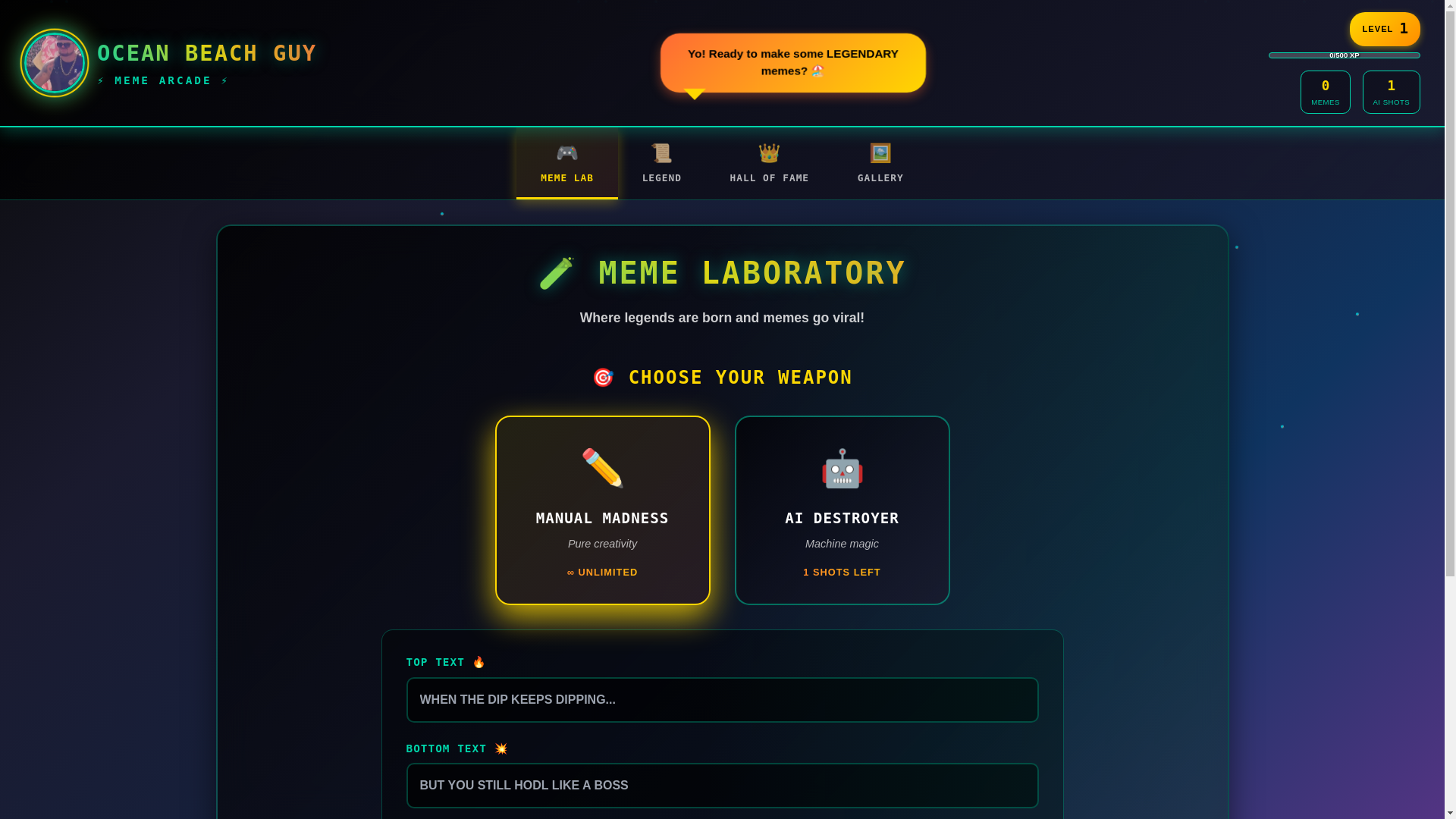 website screenshot of https://goombah.fun/