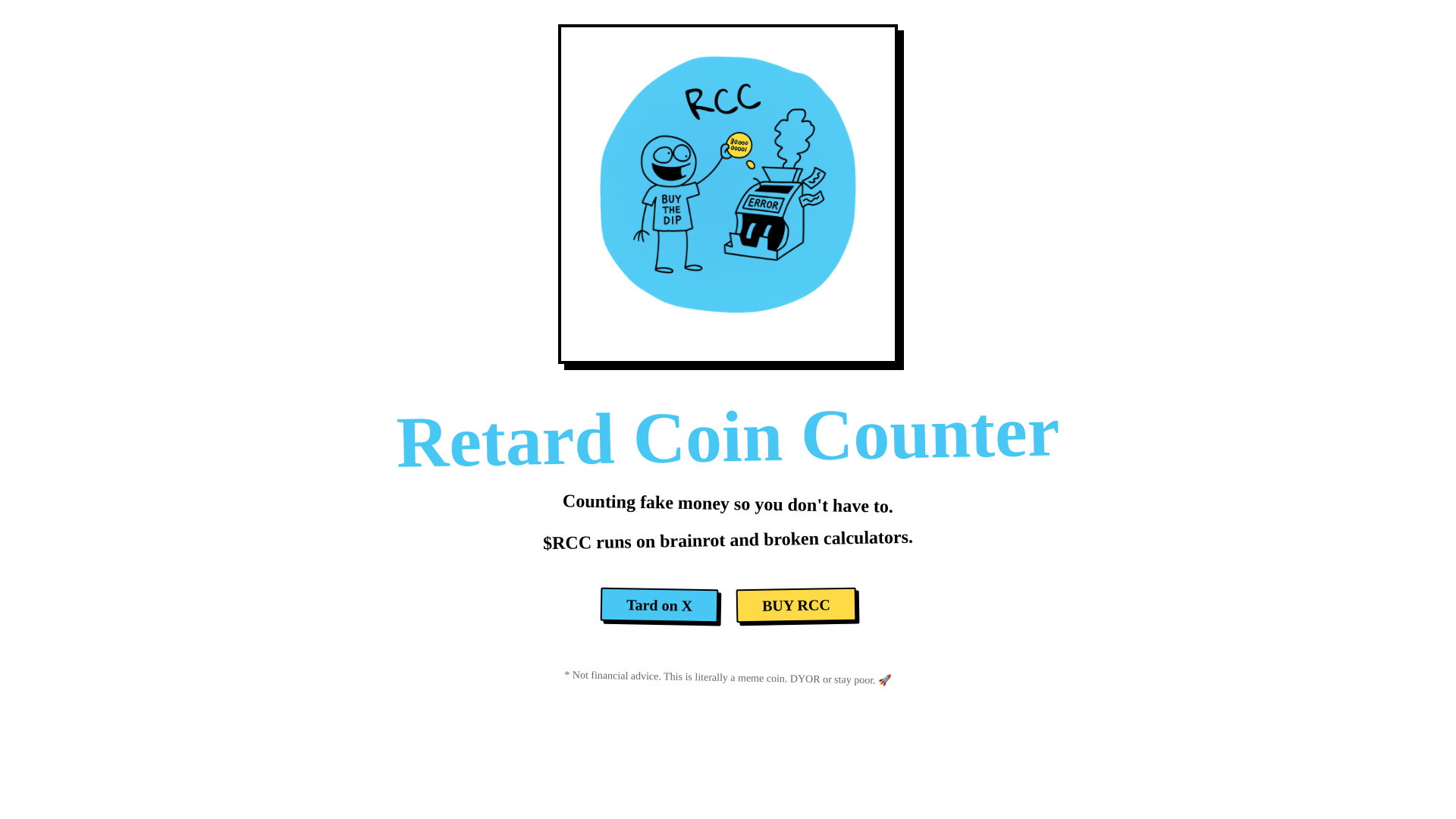 website screenshot of https://retardcoincounter.fun/