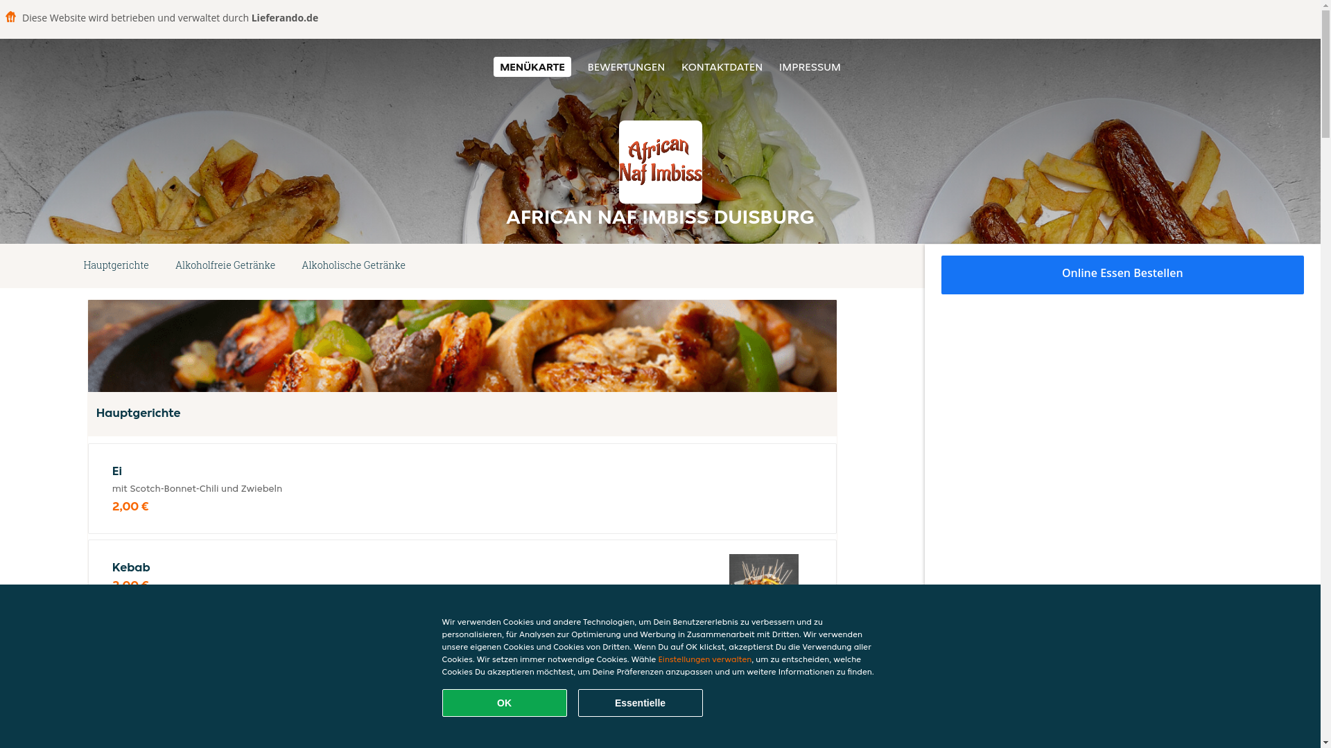 website screenshot of https://africannafimbiss-duisburg.de/