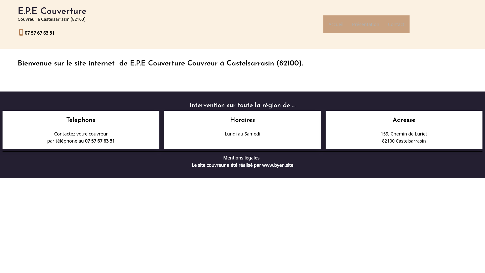 website screenshot of https://epe-couverture.fr/