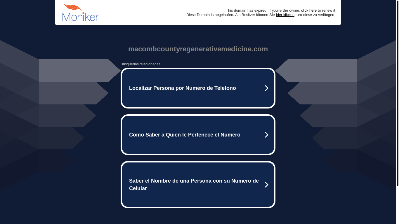 website screenshot of https://macombcountyregenerativemedicine.com/
