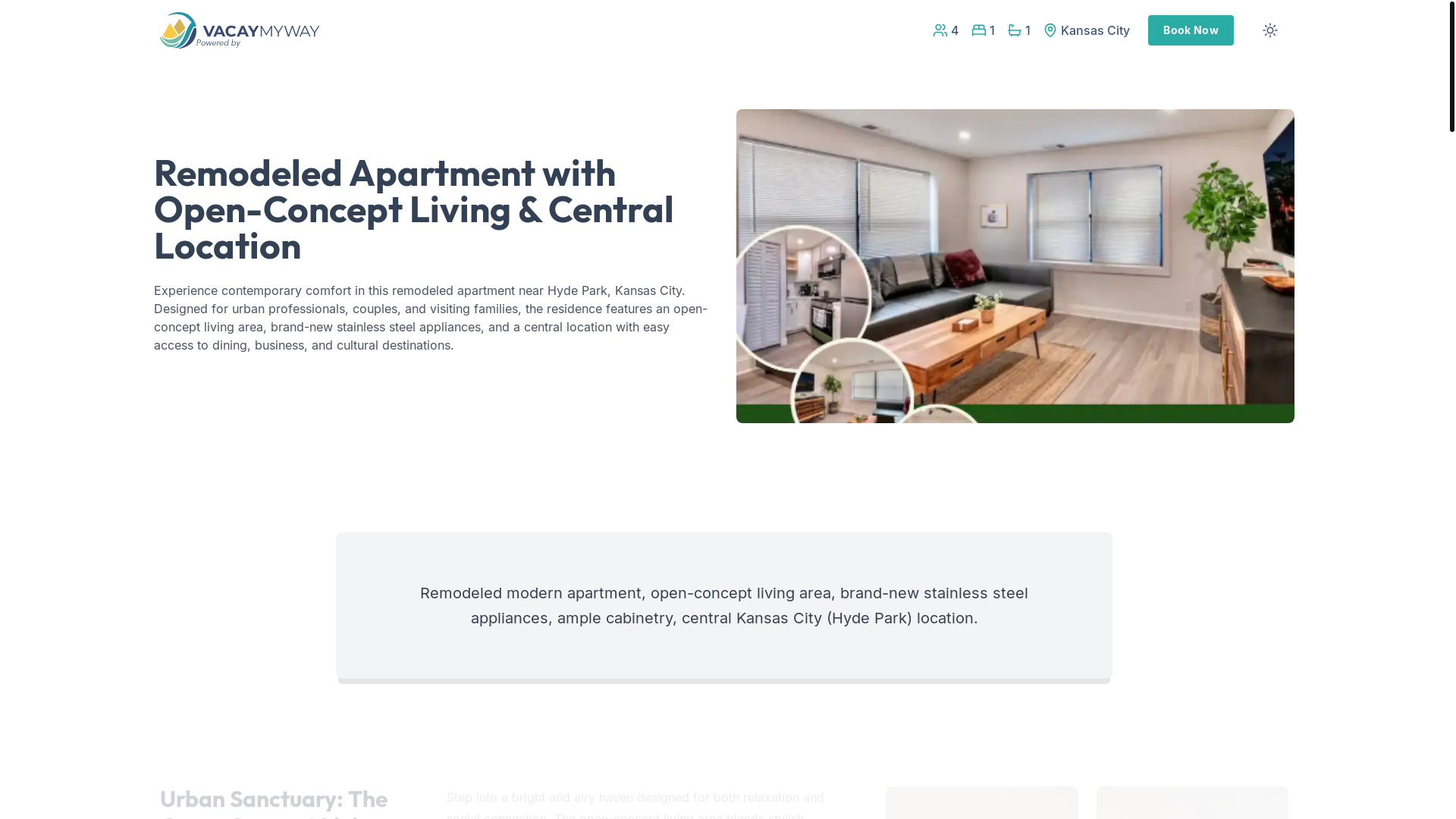 website screenshot of https://vibrantvista.vacations/