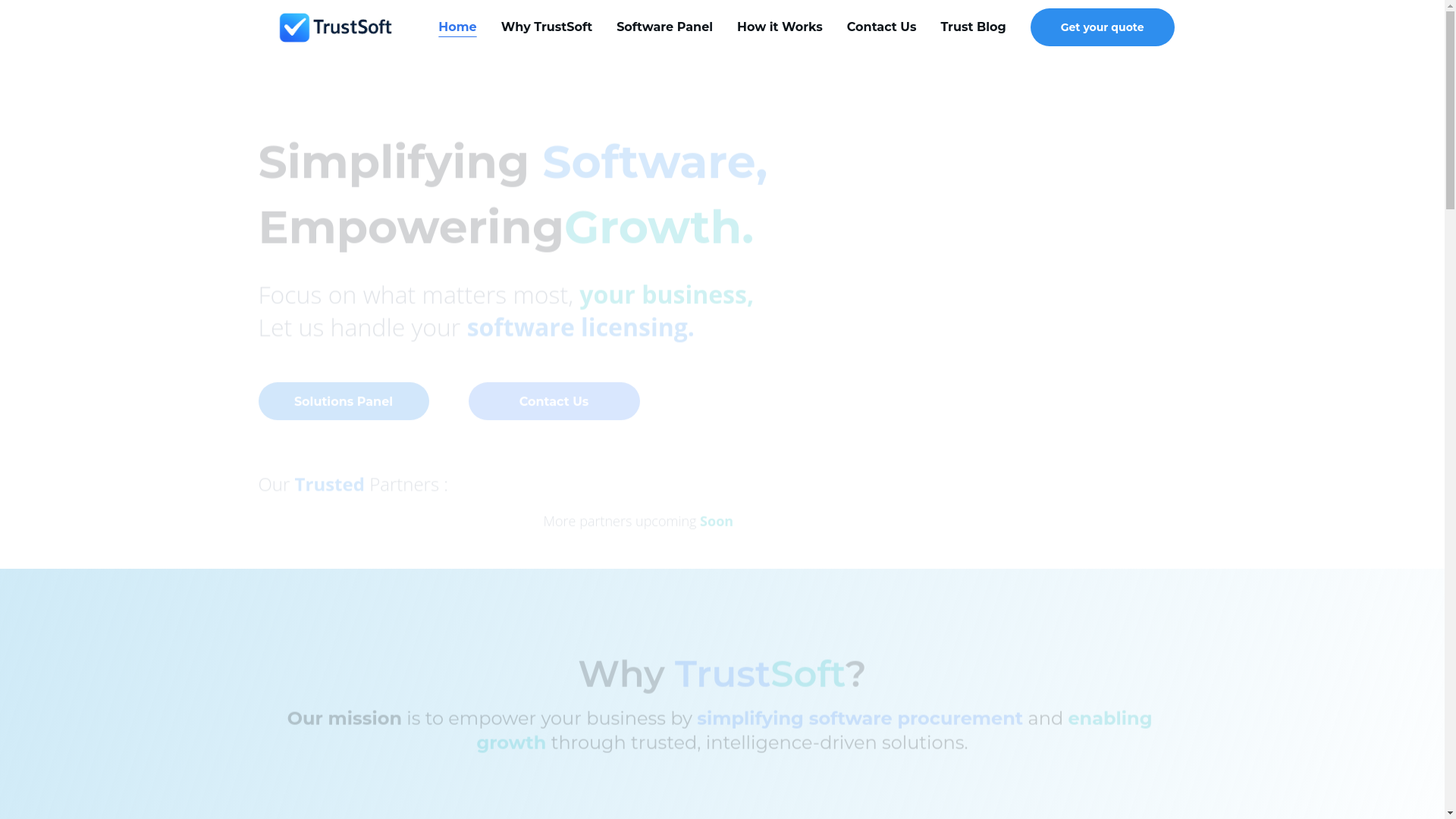 website screenshot of https://trustsoft.ma/