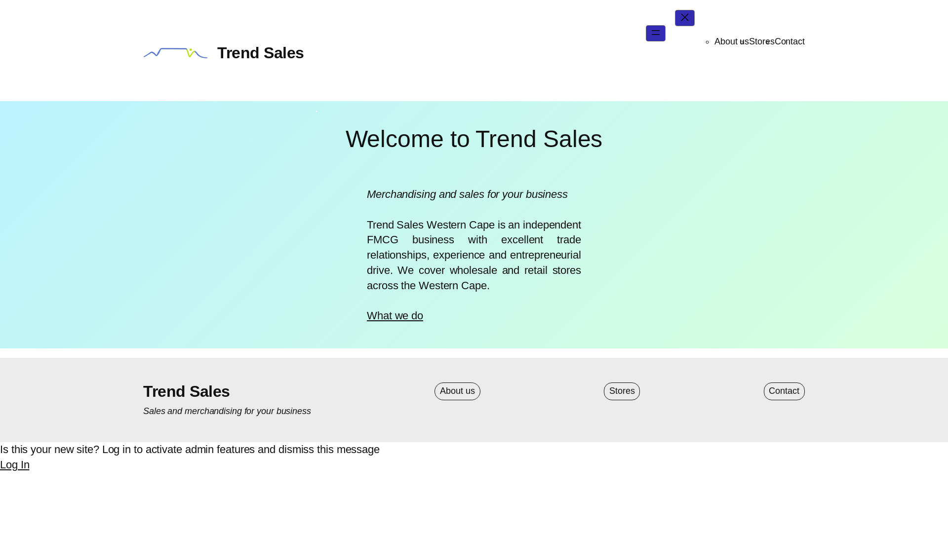 website screenshot of https://trendsalesandmerchandising.com/