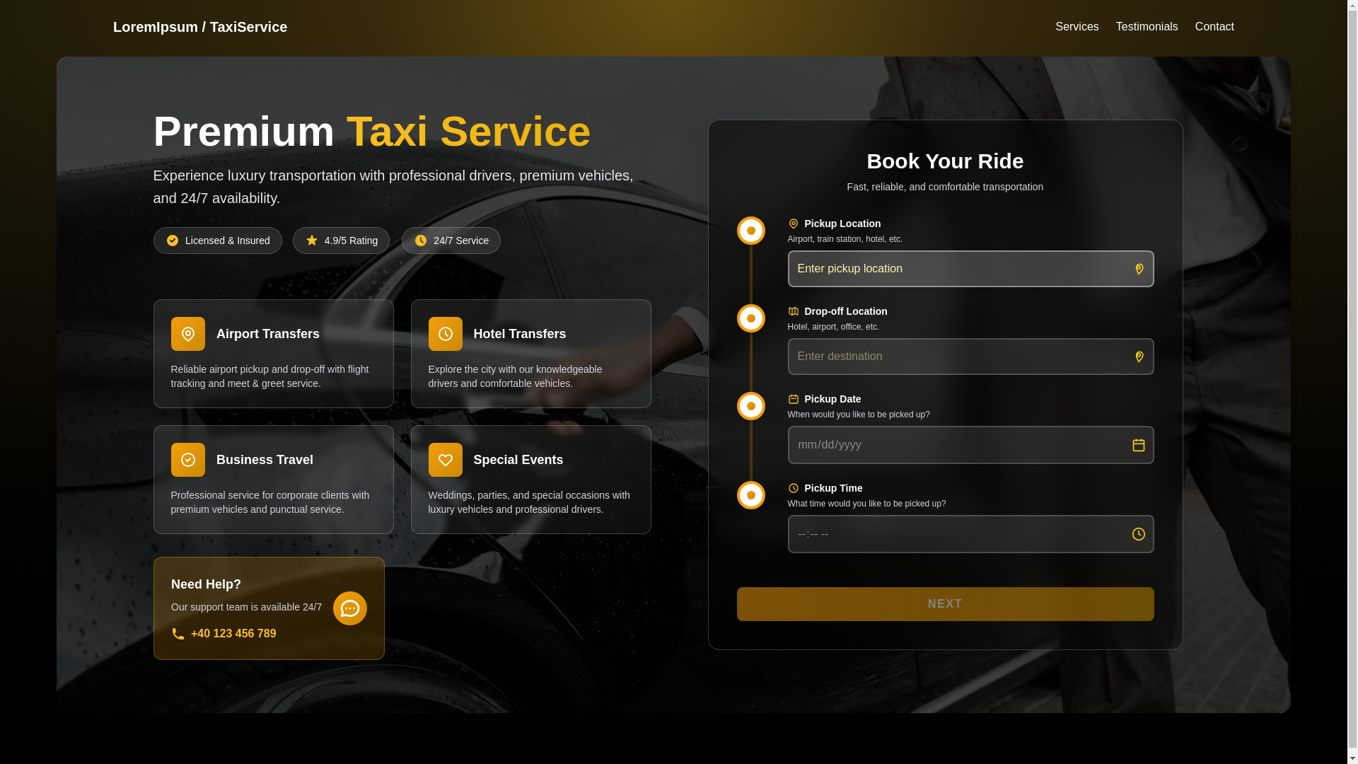 website screenshot of https://airporttransferbucharest.ro/