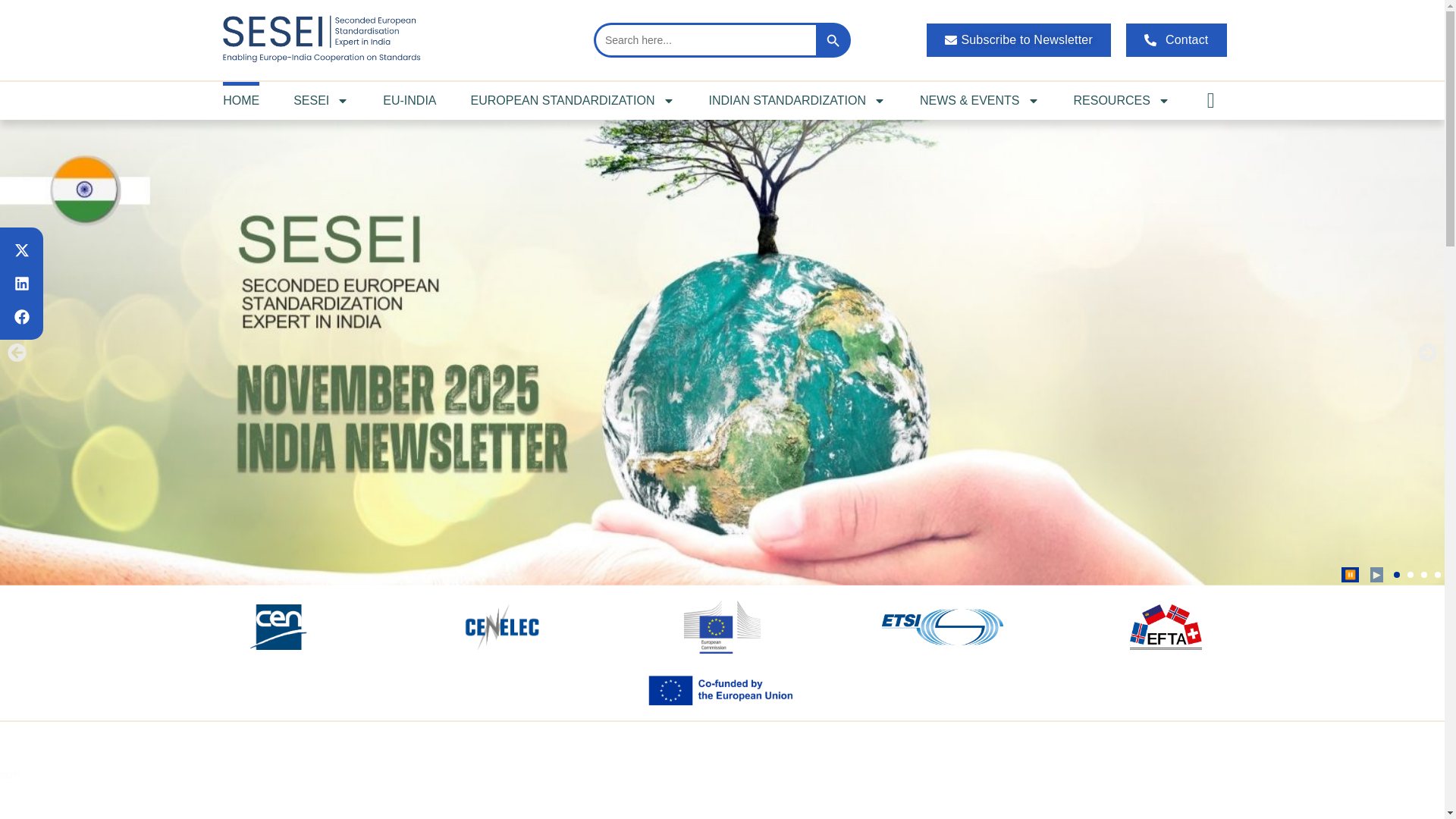 website screenshot of https://eustandards.in