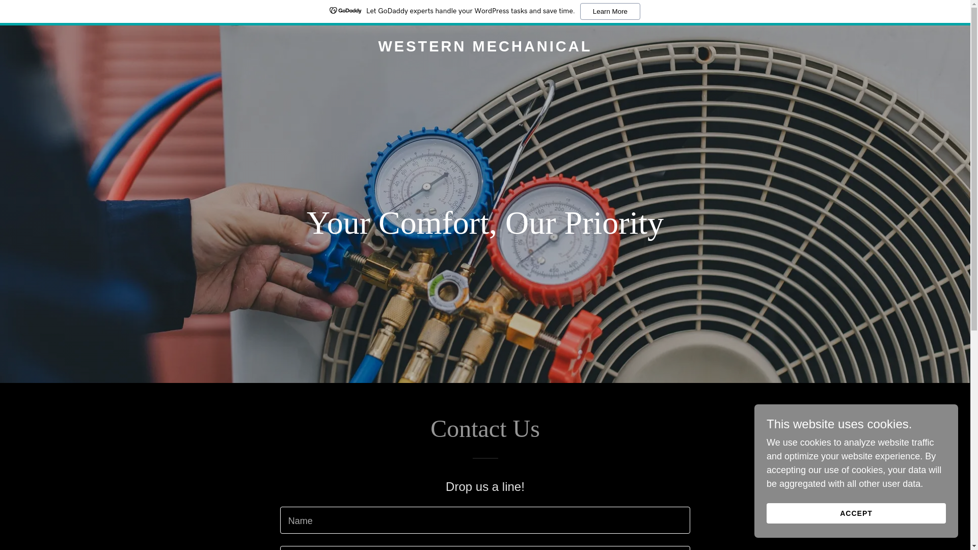website screenshot of https://westernmechanical.services/