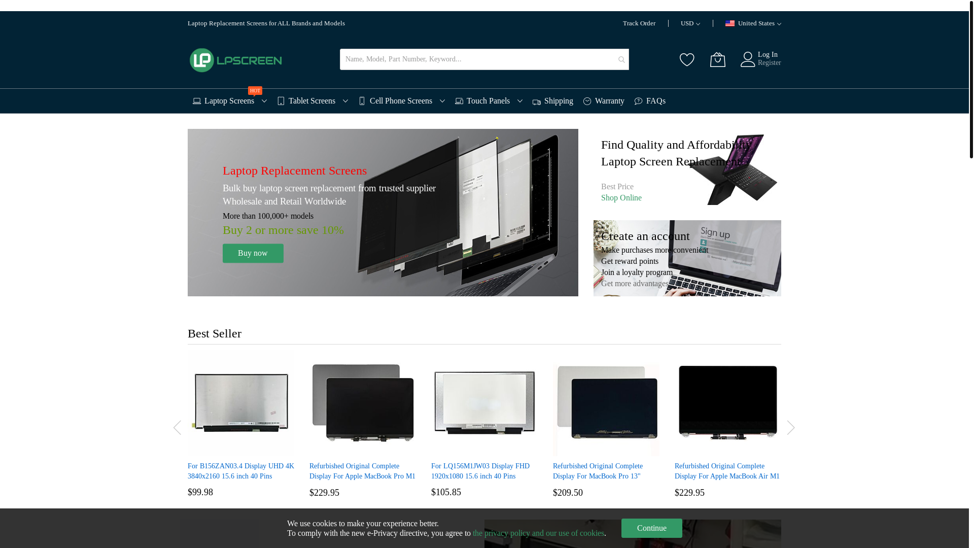 website screenshot of https://www.lpscreen.com/