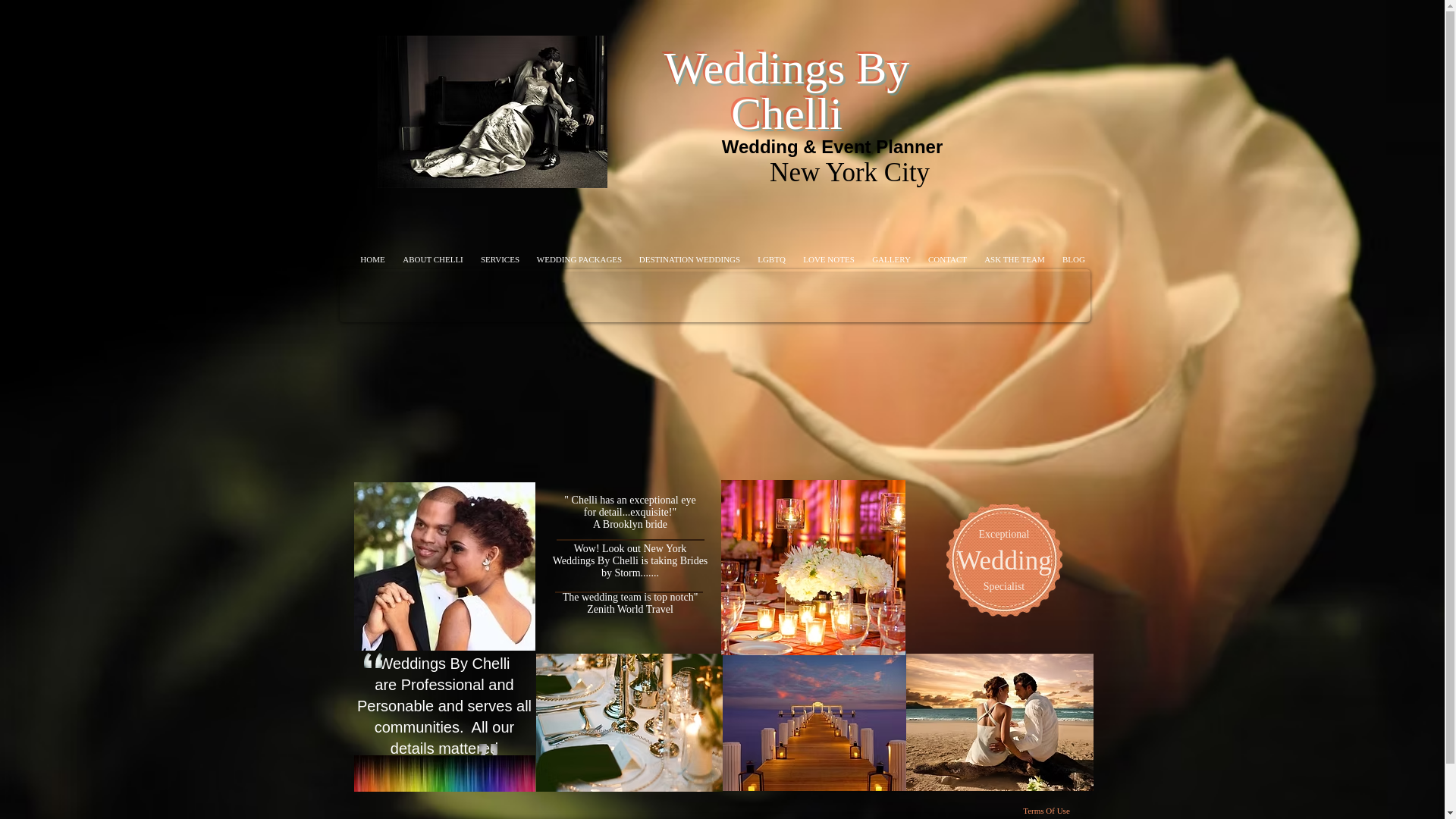 website screenshot of https://weddingsbychelli.net/