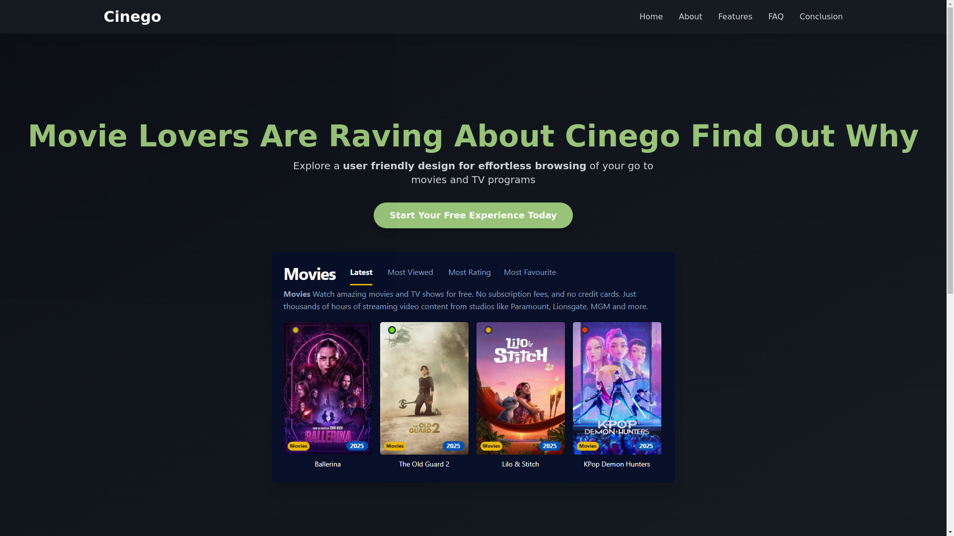 website screenshot of https://cinego-6tqp.pages.dev/