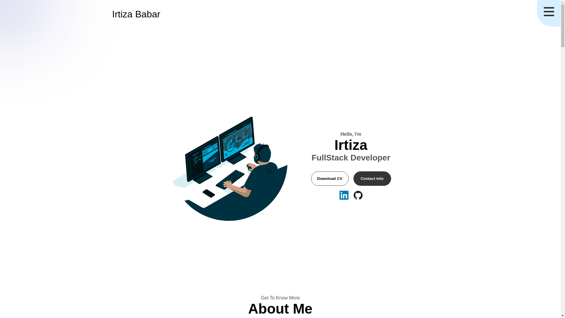 website screenshot of https://irtizababar.pages.dev/