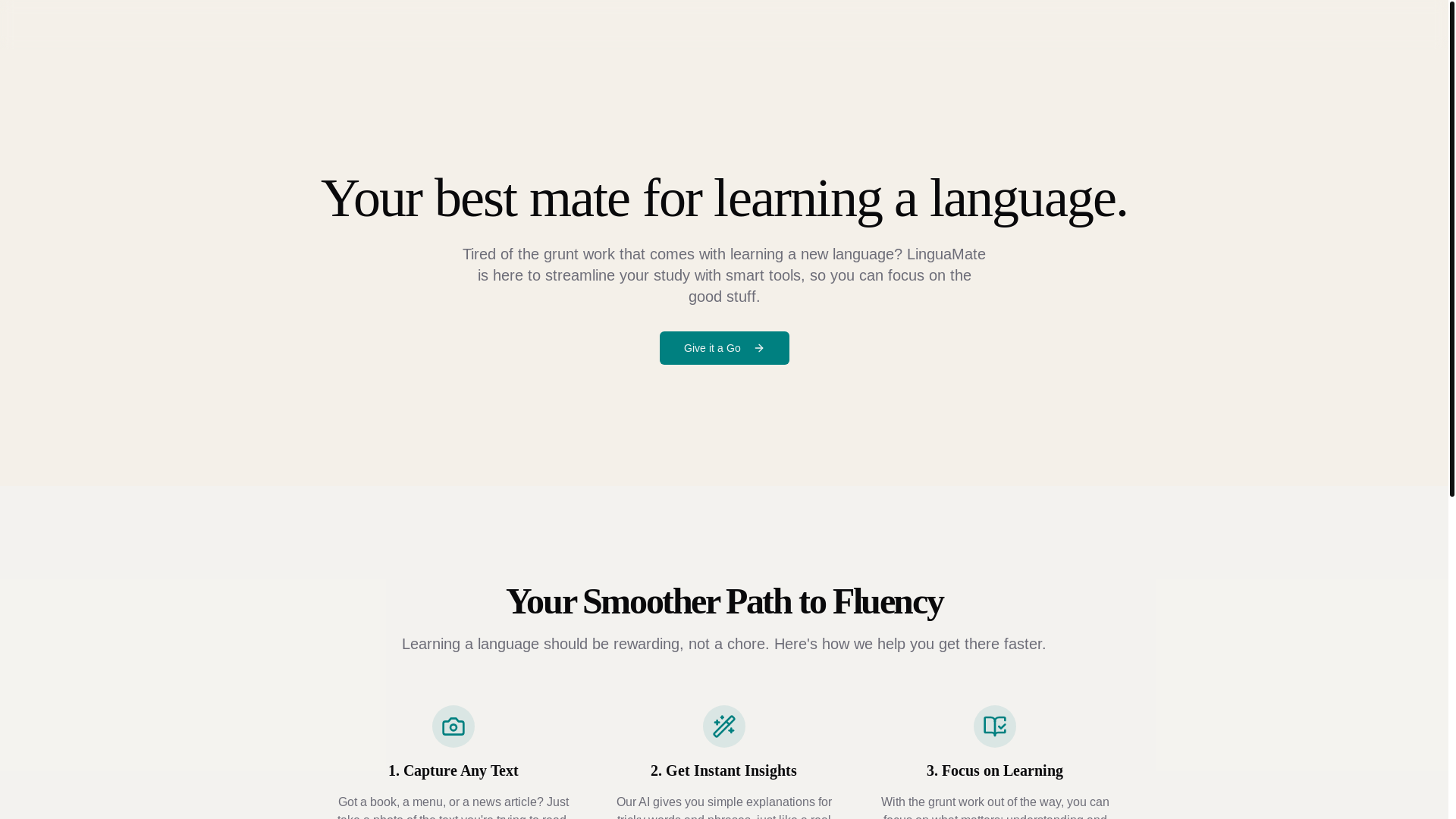 website screenshot of https://linguamate.app/