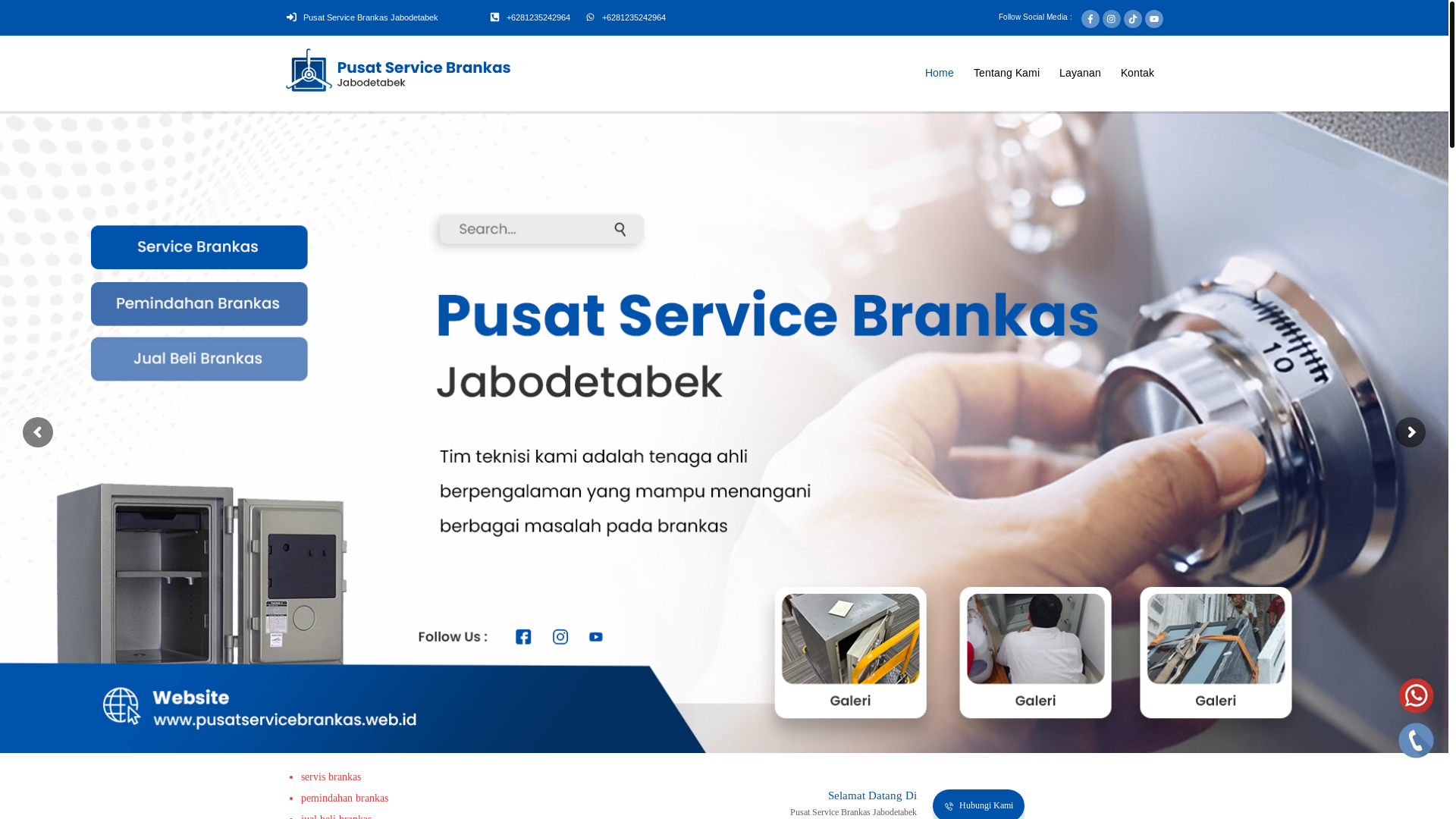 website screenshot of https://pusatservicebrankas.web.id/