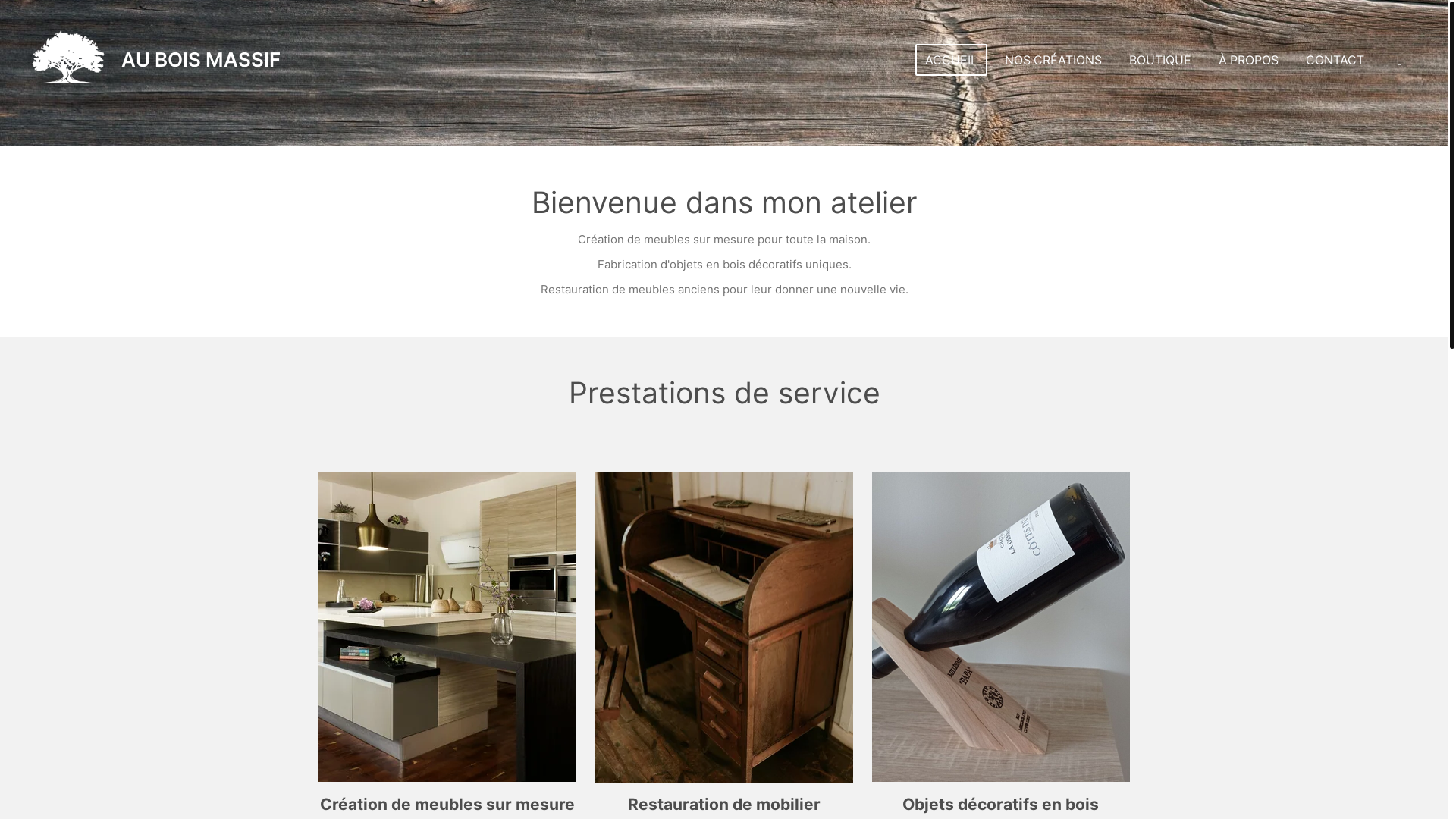 website screenshot of https://auboismassif.fr/