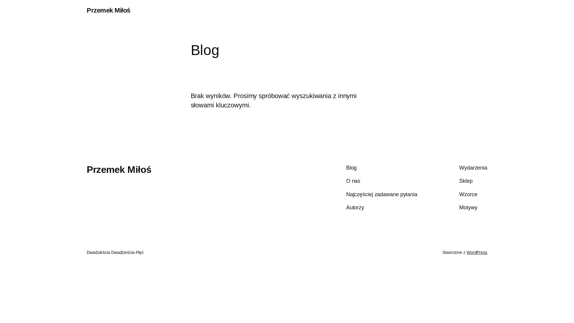 website screenshot of https://przemekmilos.pl/