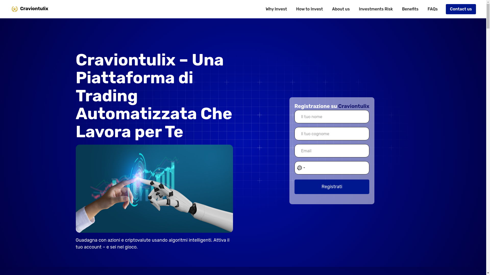 website screenshot of https://craviontulix.com/