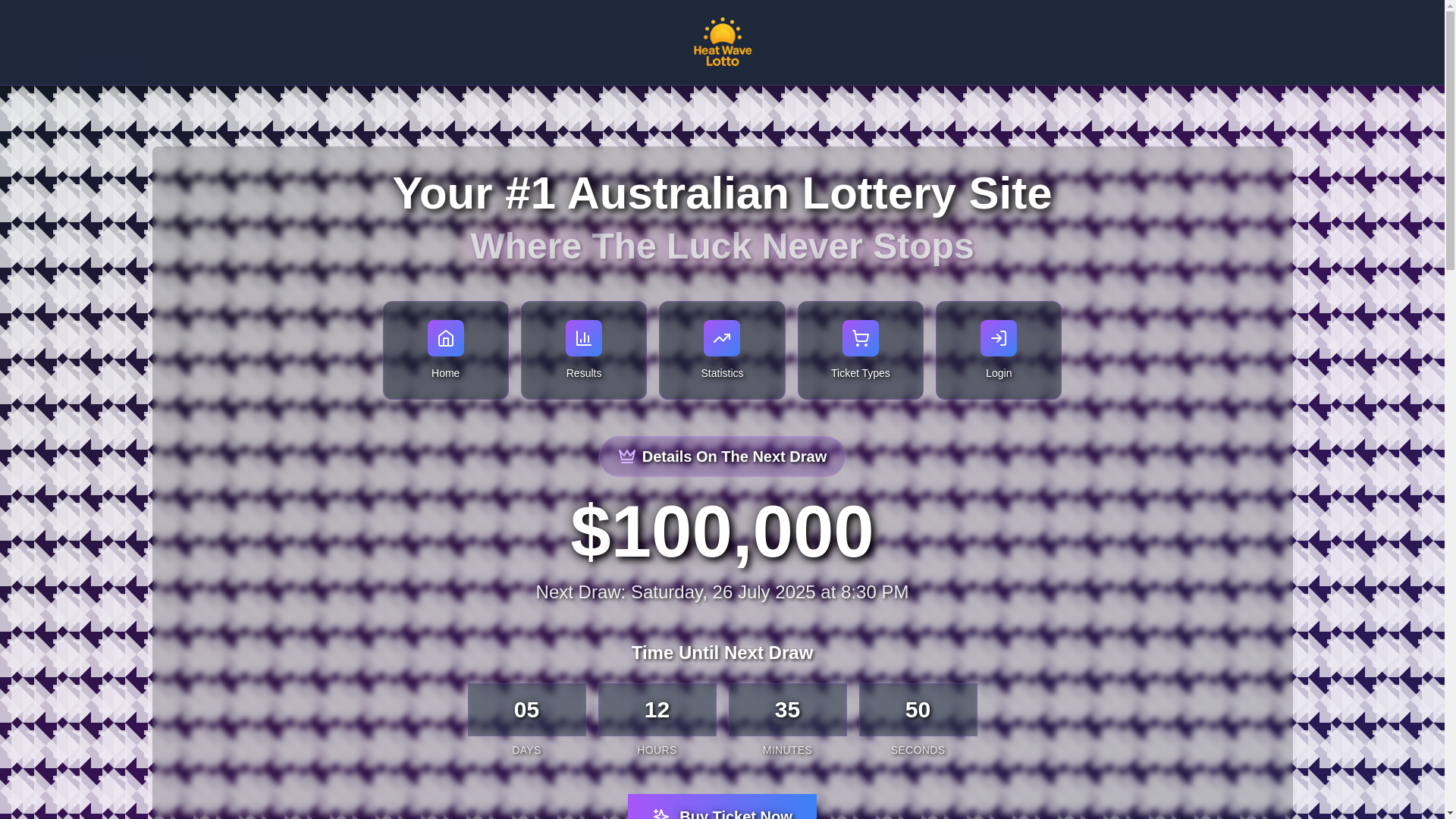 website screenshot of https://heatwavelotto.site/