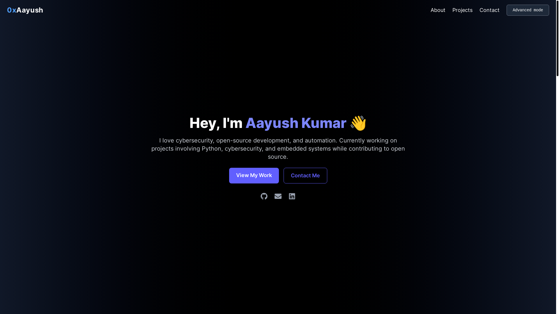 website screenshot of https://aayushk.dev/