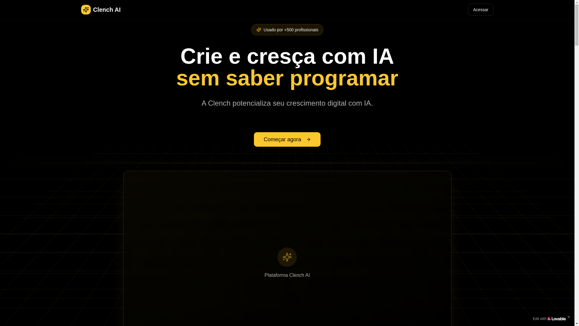 website screenshot of https://clenchai.com.br/