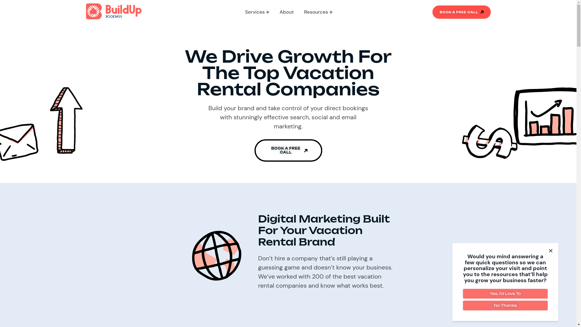 website screenshot of https://buildupbookingshq.com/