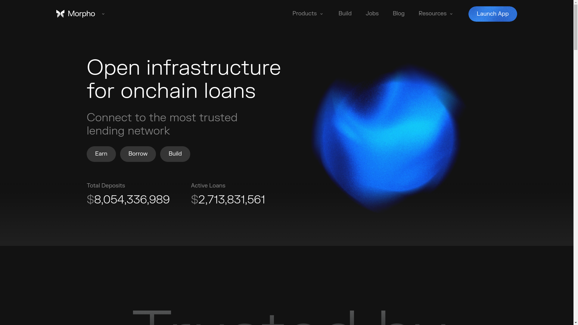 website screenshot of https://dashboard-morpho.com/