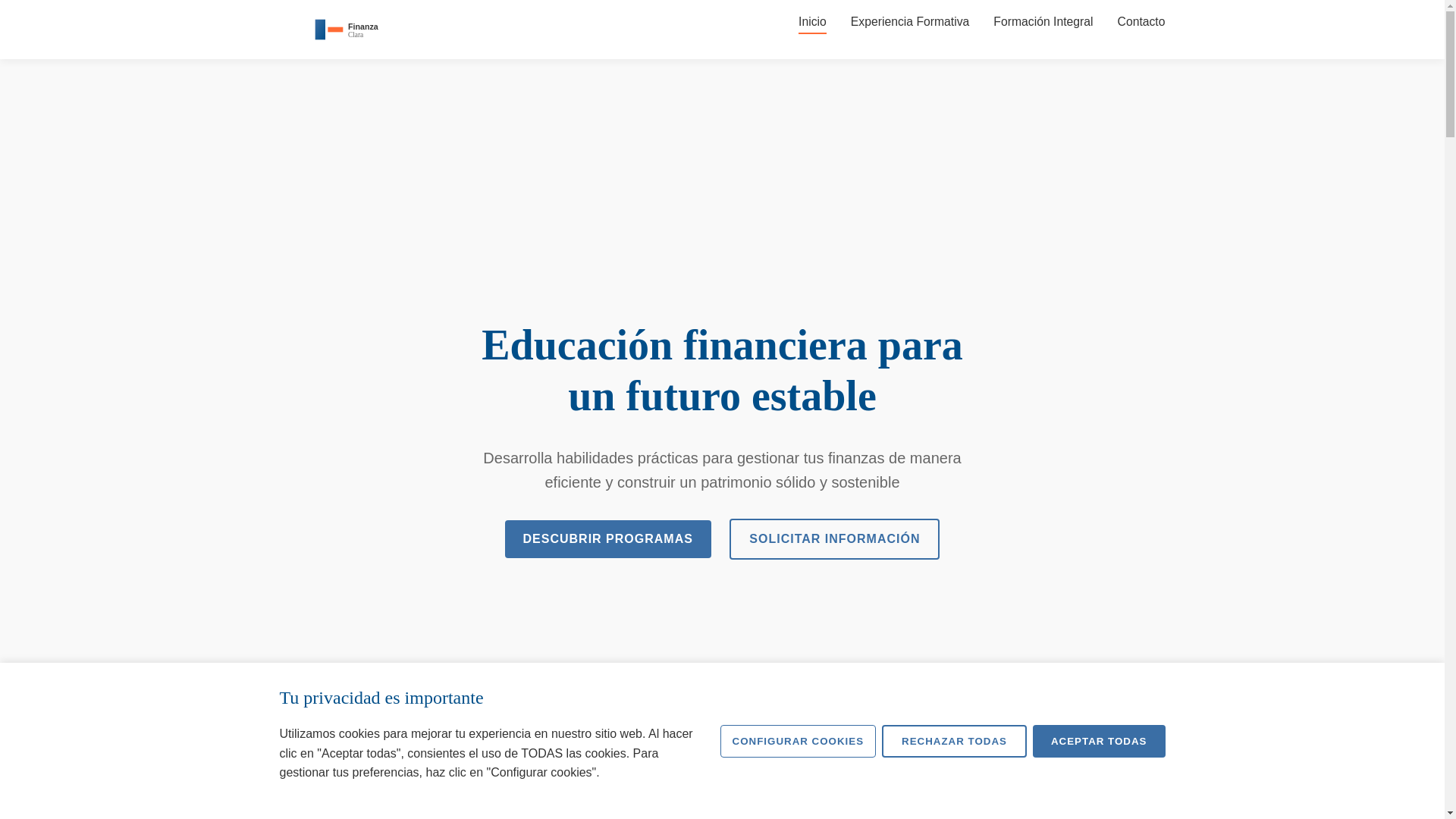 website screenshot of https://mifinanzaclara.com/
