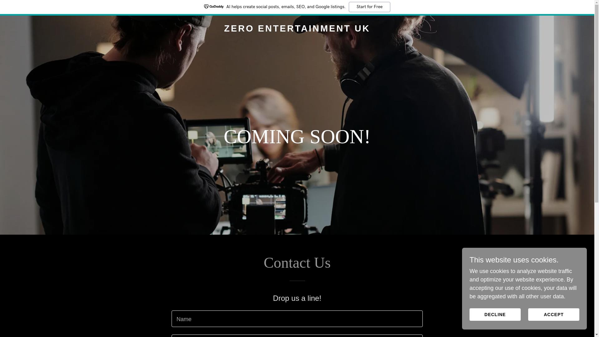 website screenshot of https://zeroentertainment.uk/