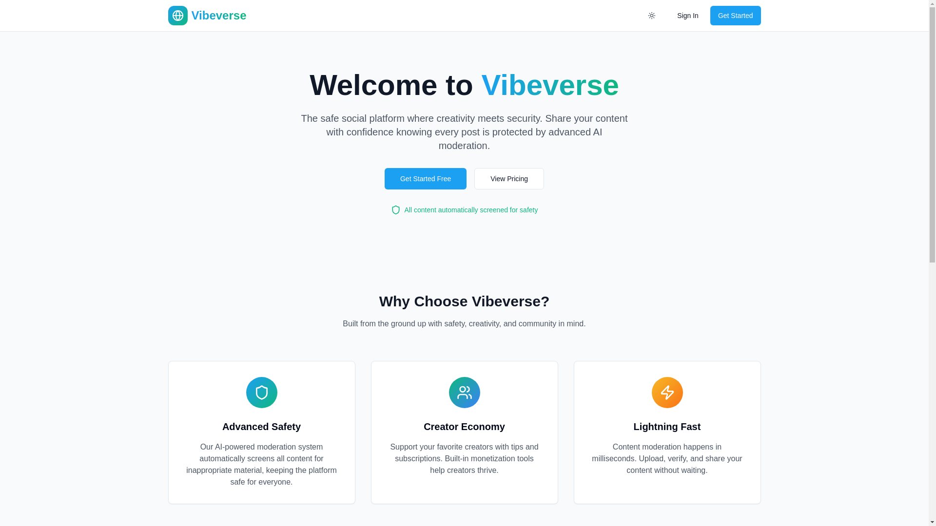 website screenshot of https://vibe-verse.org/
