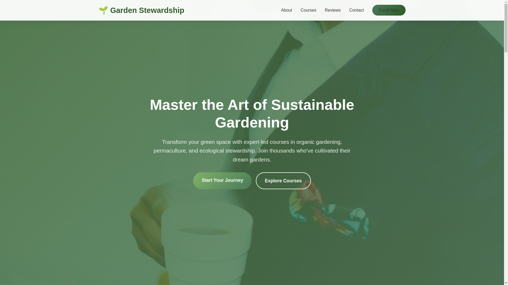 website screenshot of https://gardenstewardship.courses/
