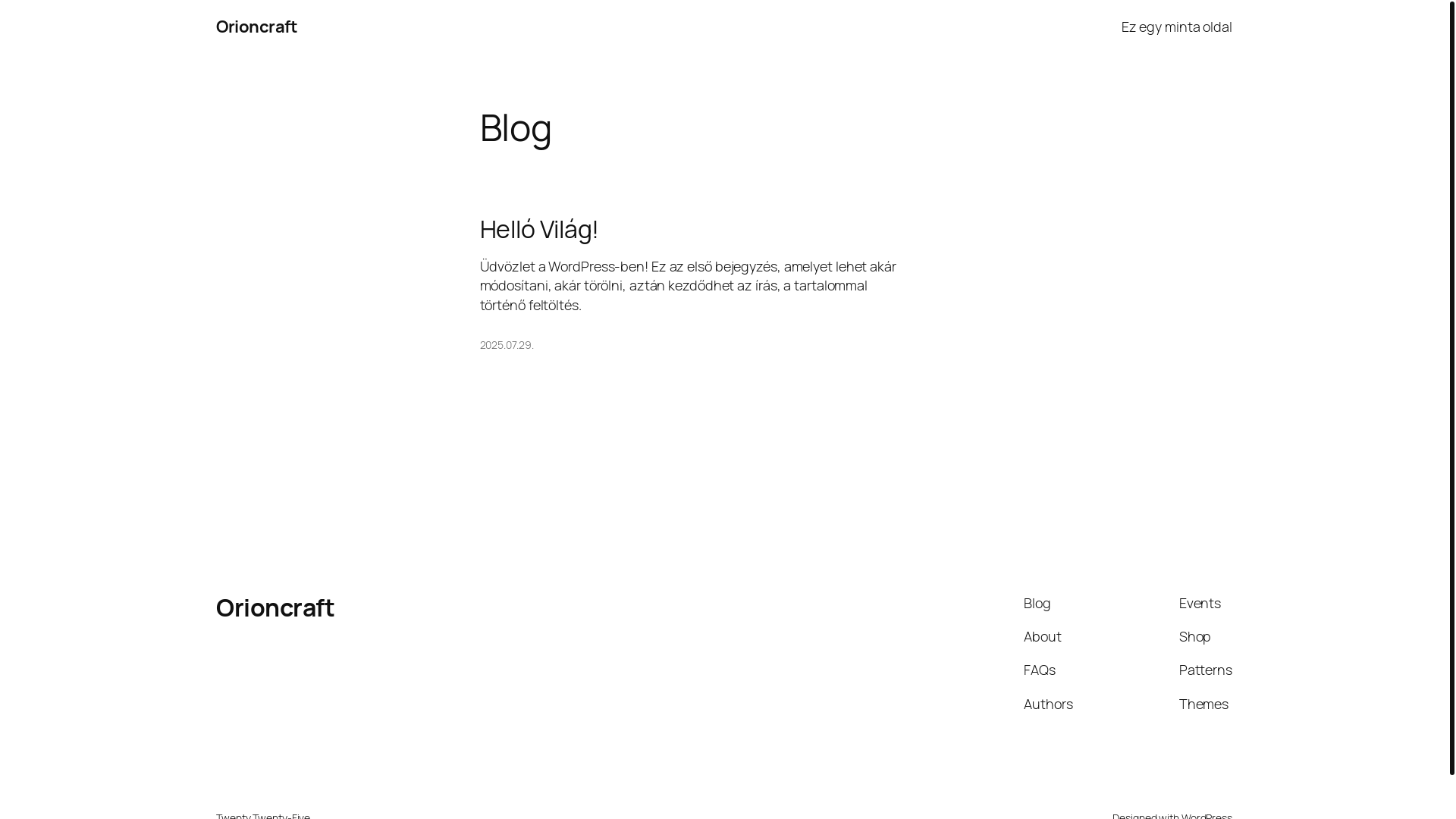 website screenshot of https://orioncraft.hu/