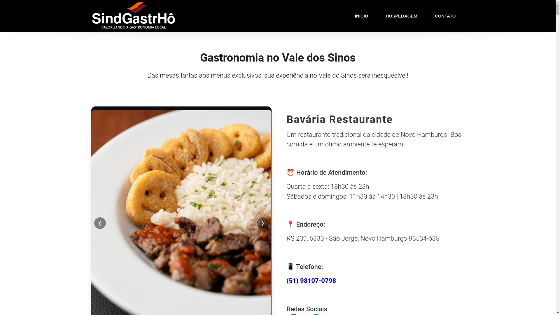 website screenshot of https://roteirosindgastrho.com.br/