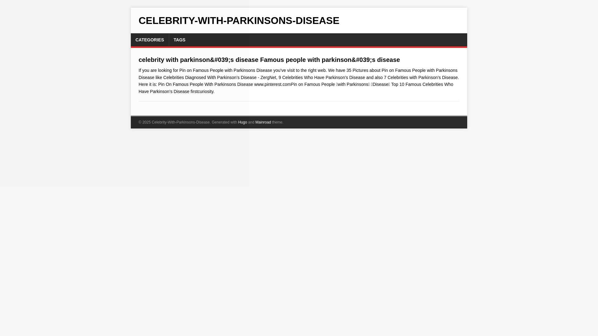 website screenshot of https://celebrity-with-parkinsons-disease.pages.dev/