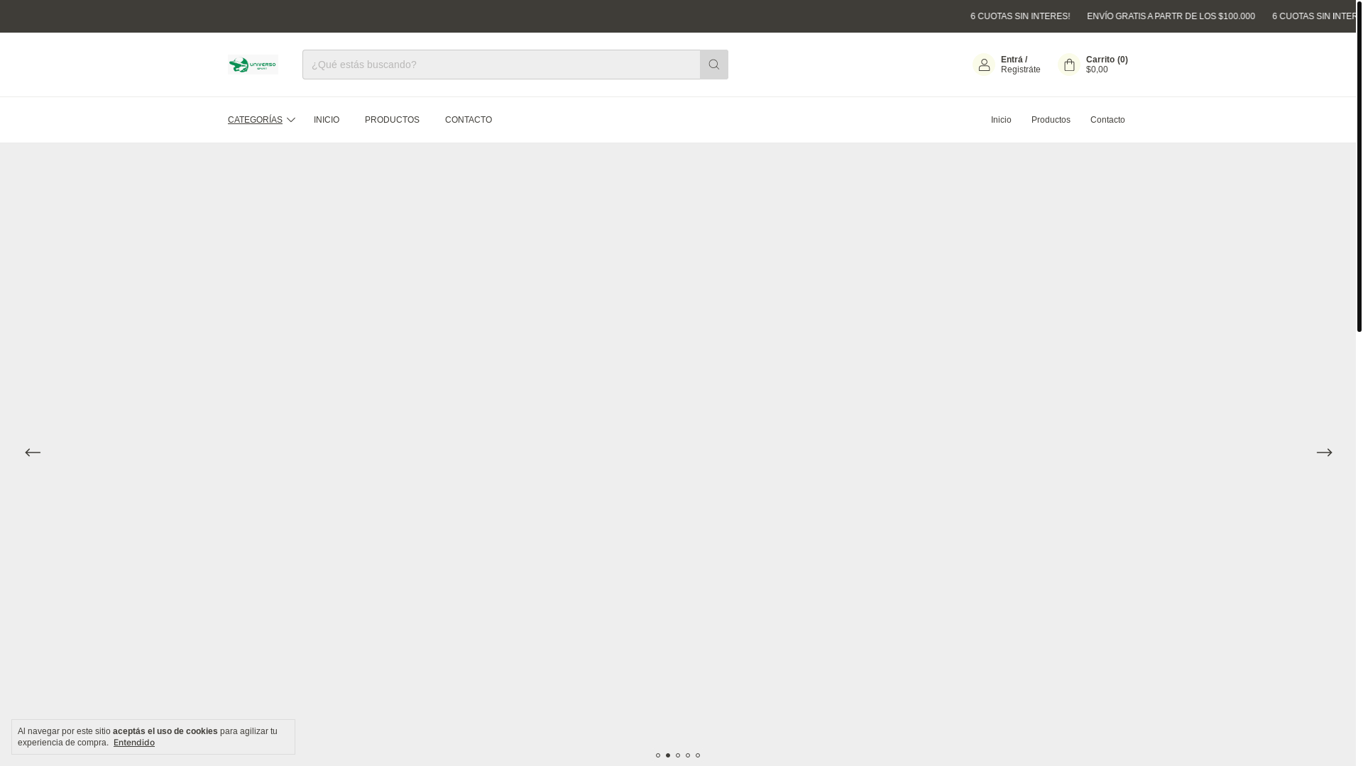 website screenshot of https://universosport.com.ar/
