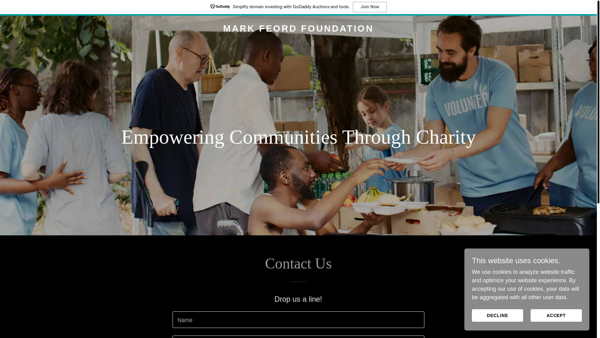 website screenshot of https://markfeordfoundation.org/