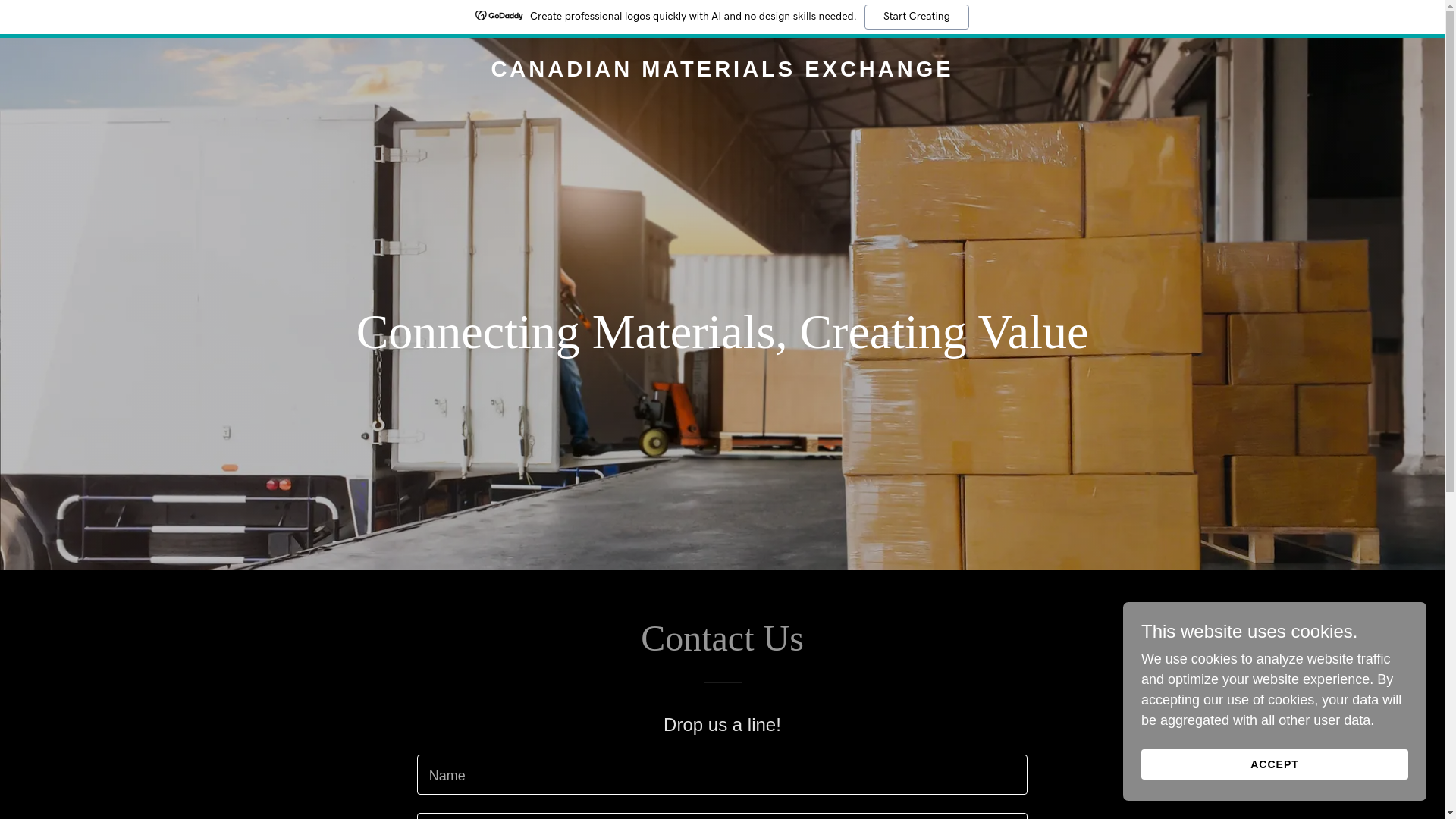 website screenshot of https://canadianmaterialsexchange.com/