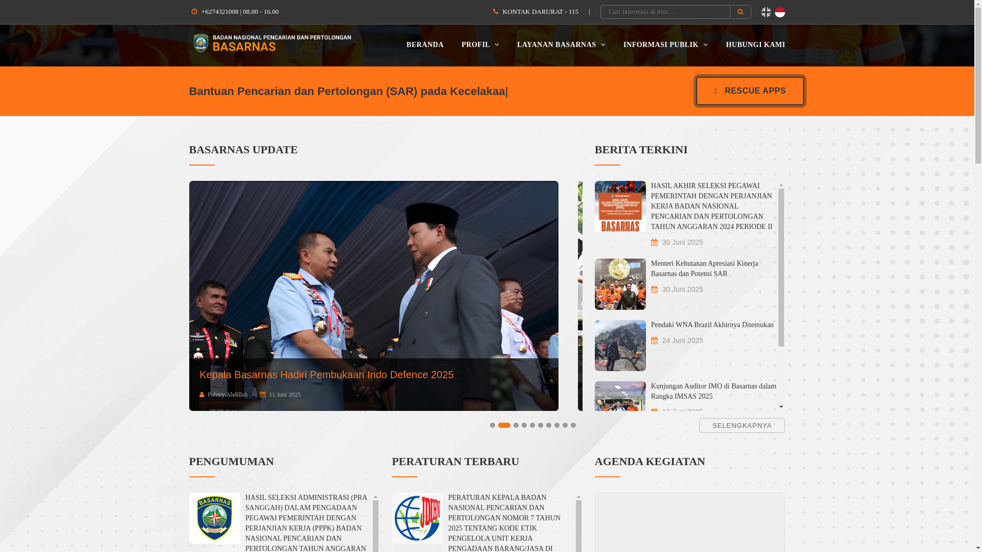 website screenshot of https://basarnasbatanghari.org/