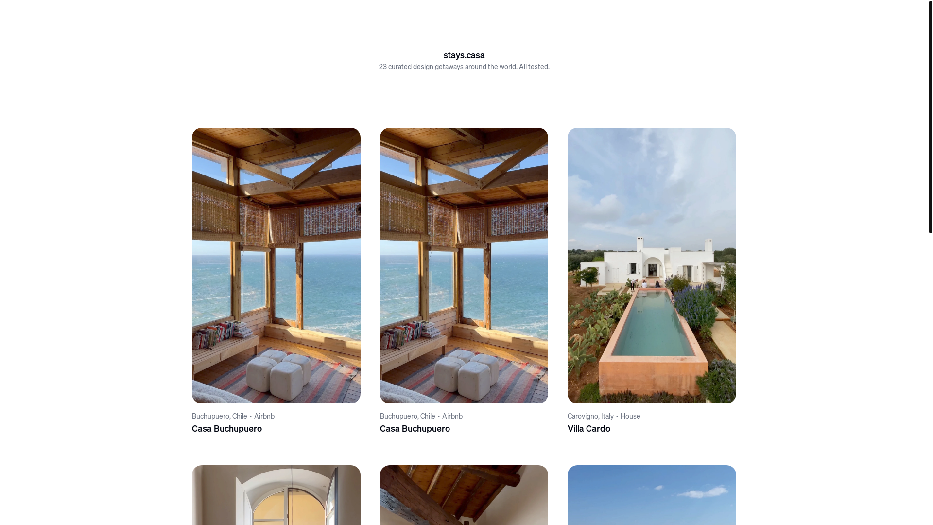 website screenshot of https://casa.voyage/