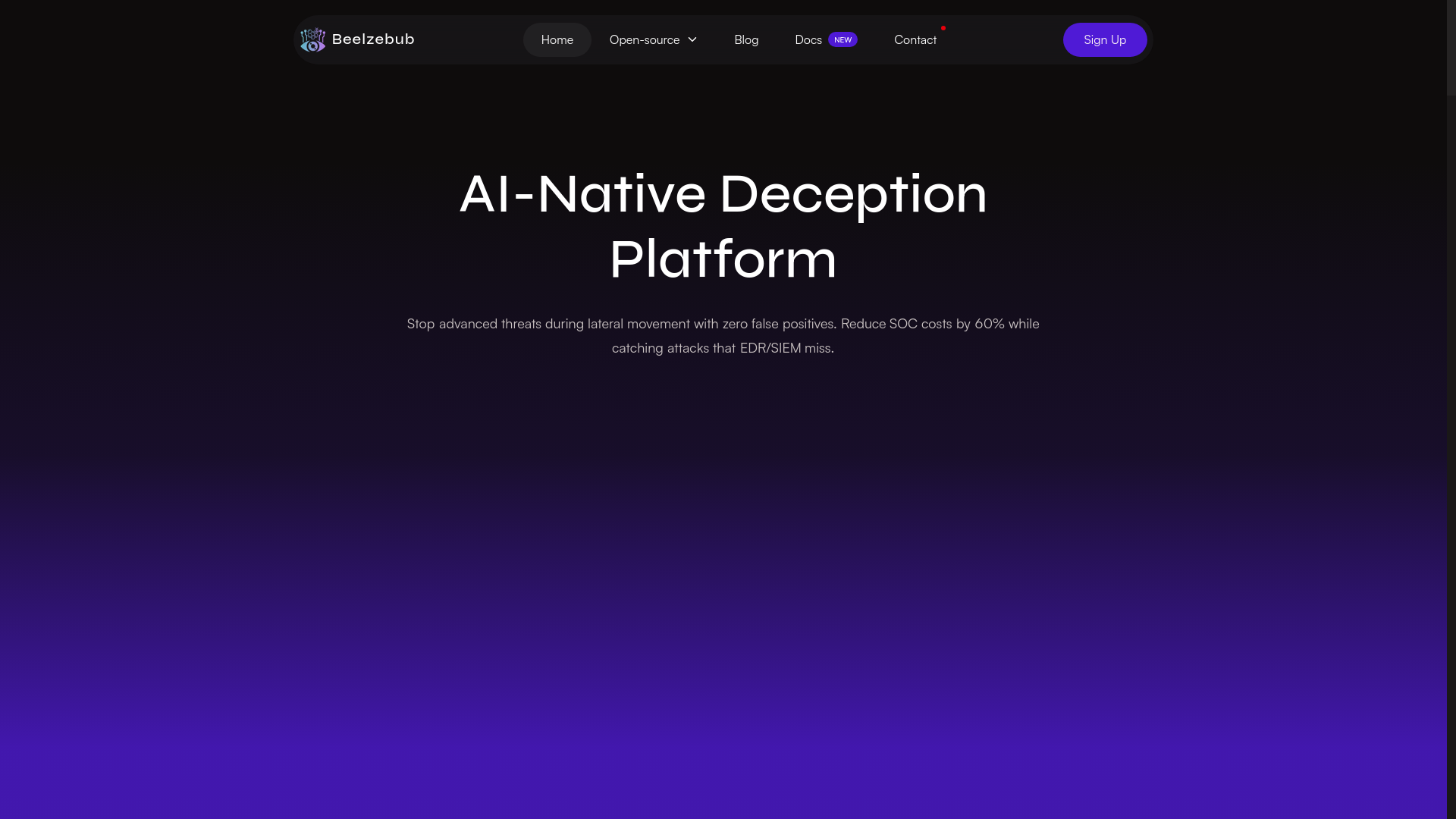 website screenshot of https://beelzebub.ai/