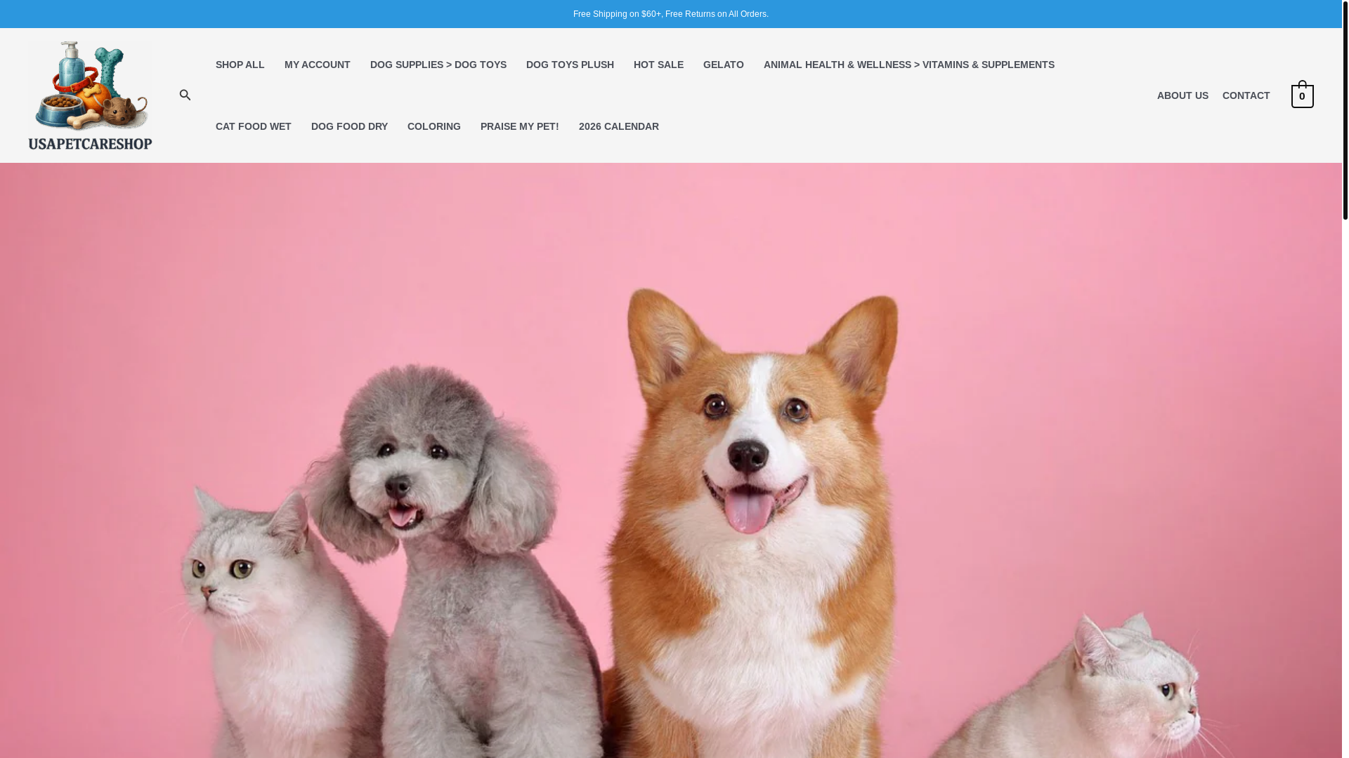 website screenshot of https://usapetcareshop.com/