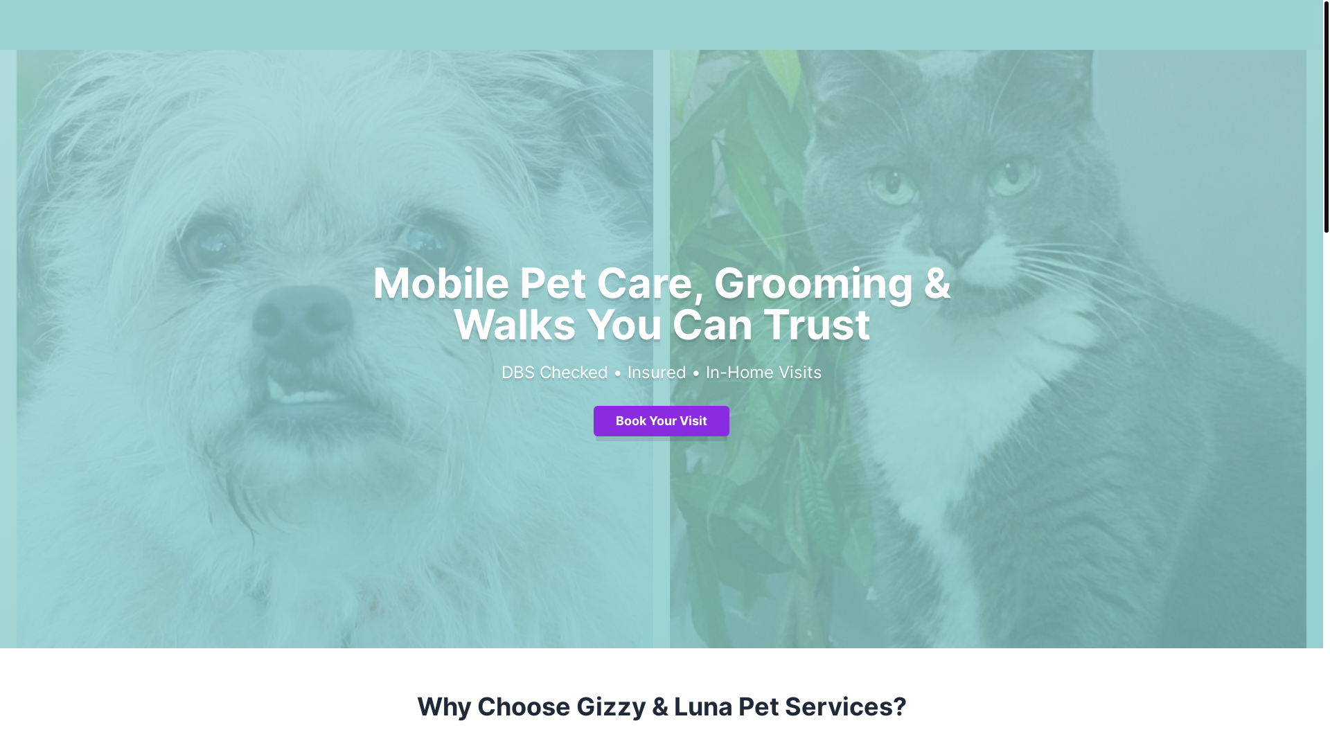 website screenshot of https://gandlpetservices.co.uk/