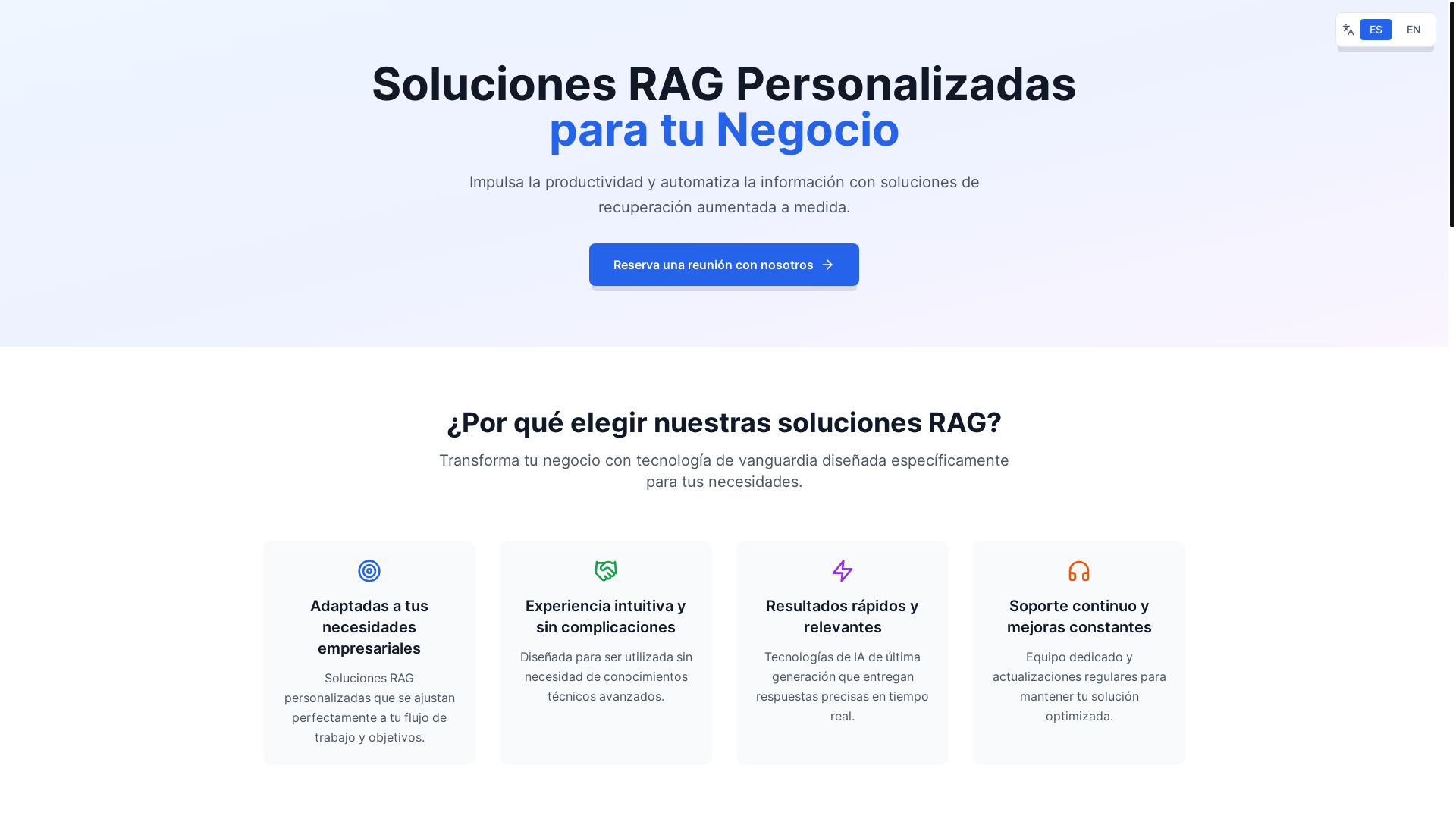 website screenshot of https://rag-solutions-landing-page.pages.dev/