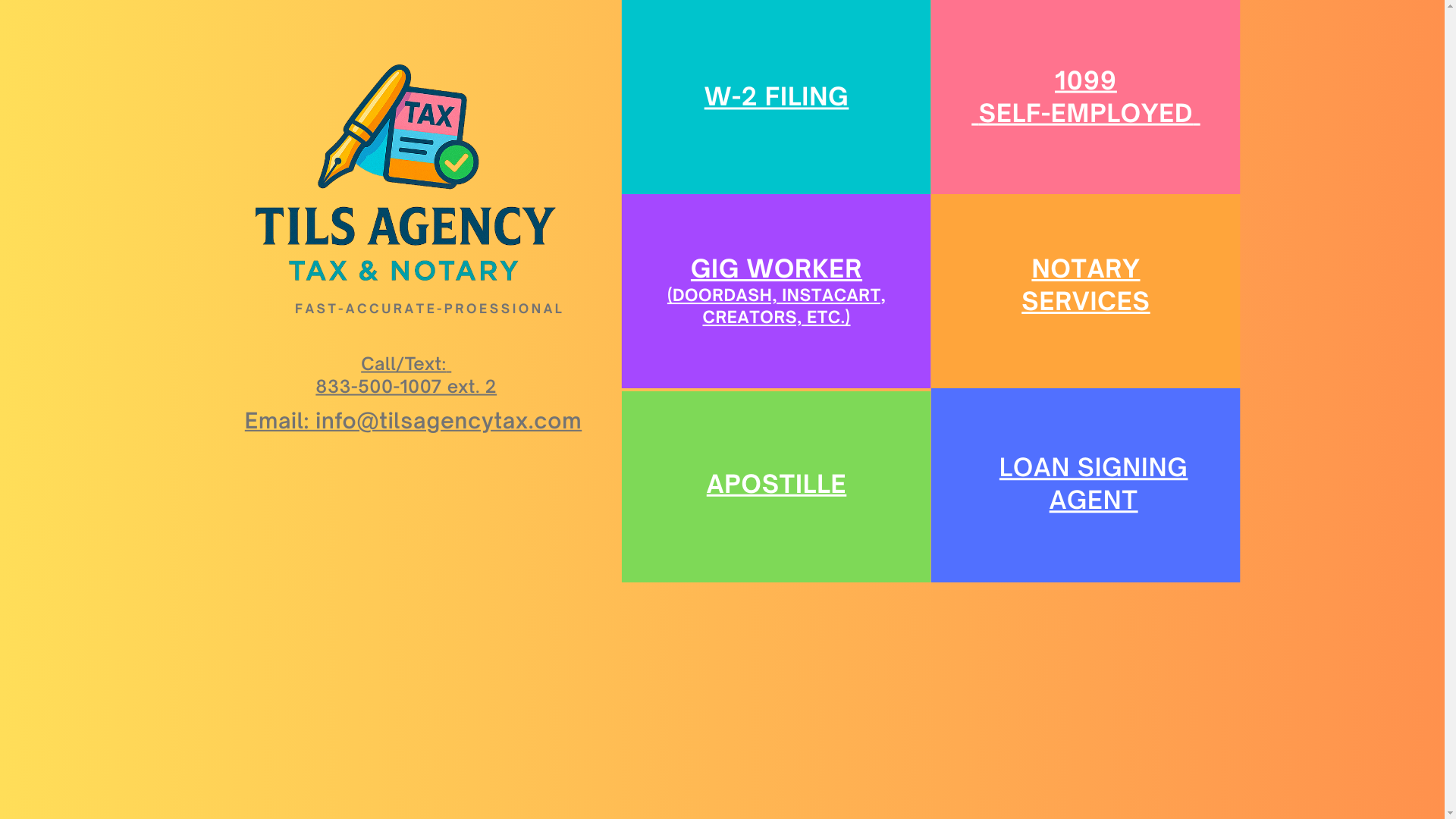 website screenshot of https://tilsagencytax.com/