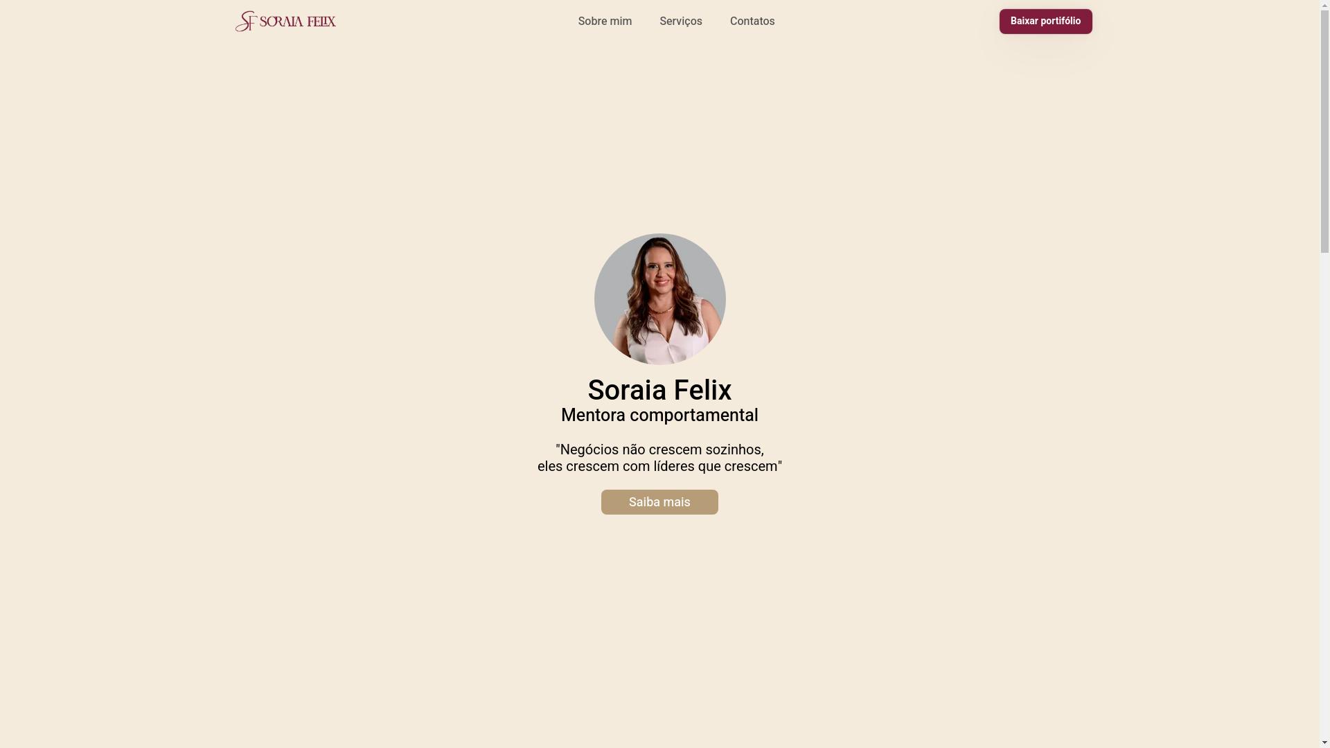website screenshot of https://soraiafelix.com.br/