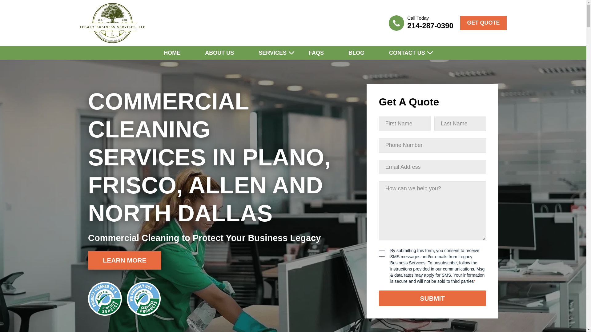 website screenshot of https://legacyfacilitycare.com/