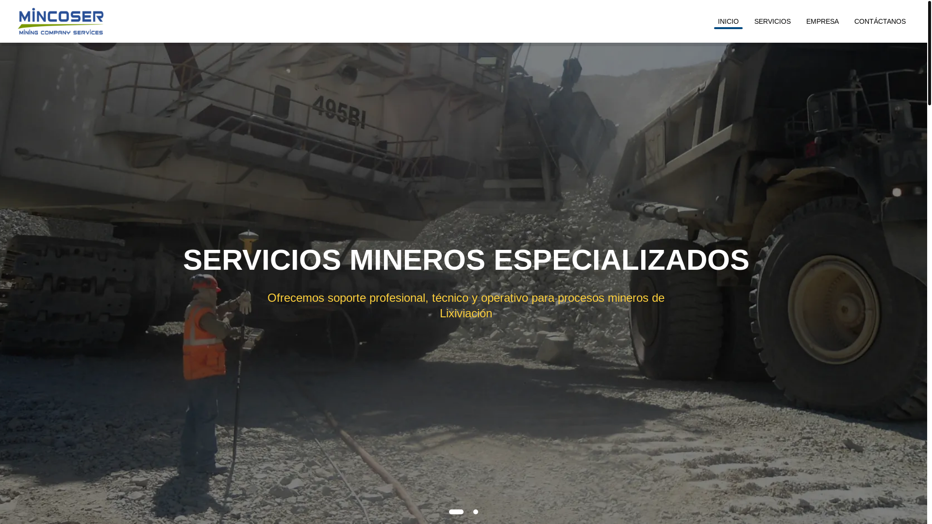 website screenshot of https://mincoser.com.pe/