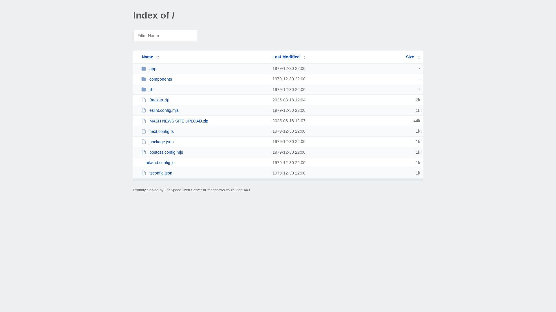 website screenshot of https://mashnews.co.za/