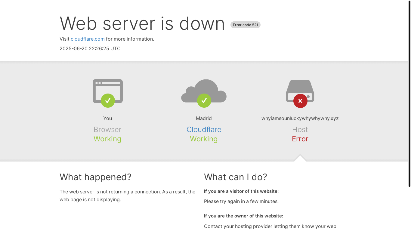 website screenshot of https://whyiamsounluckywhywhywhy.xyz/