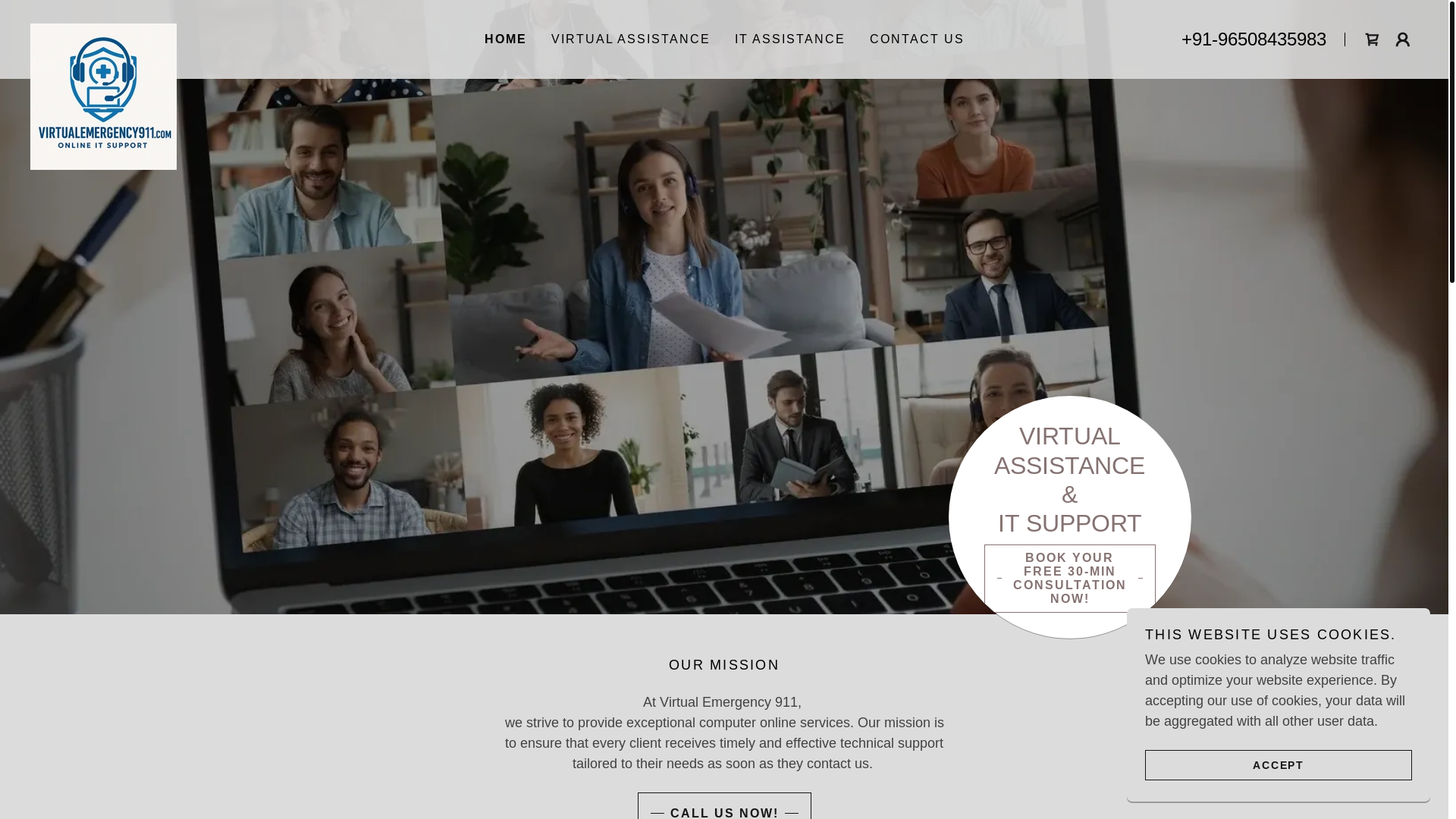 website screenshot of https://virtualemergency911.com/