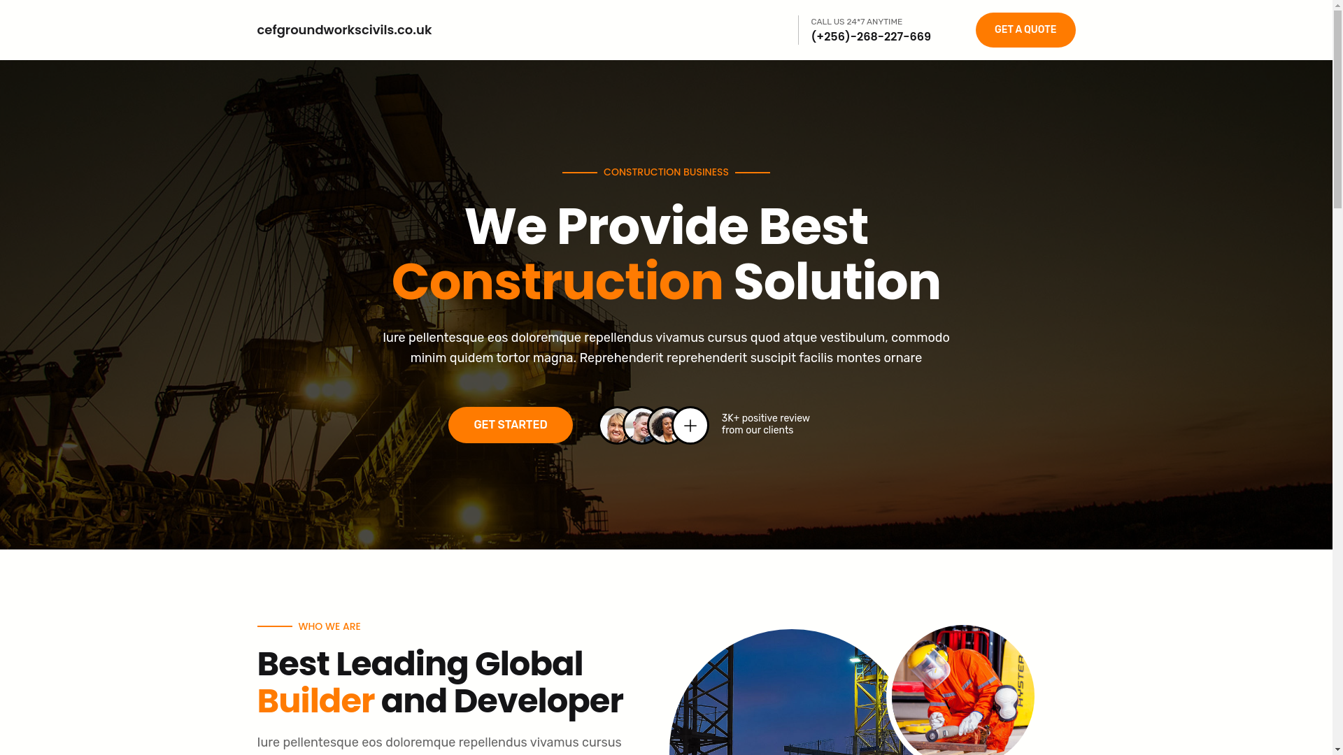website screenshot of https://cefgroundworkscivils.co.uk/